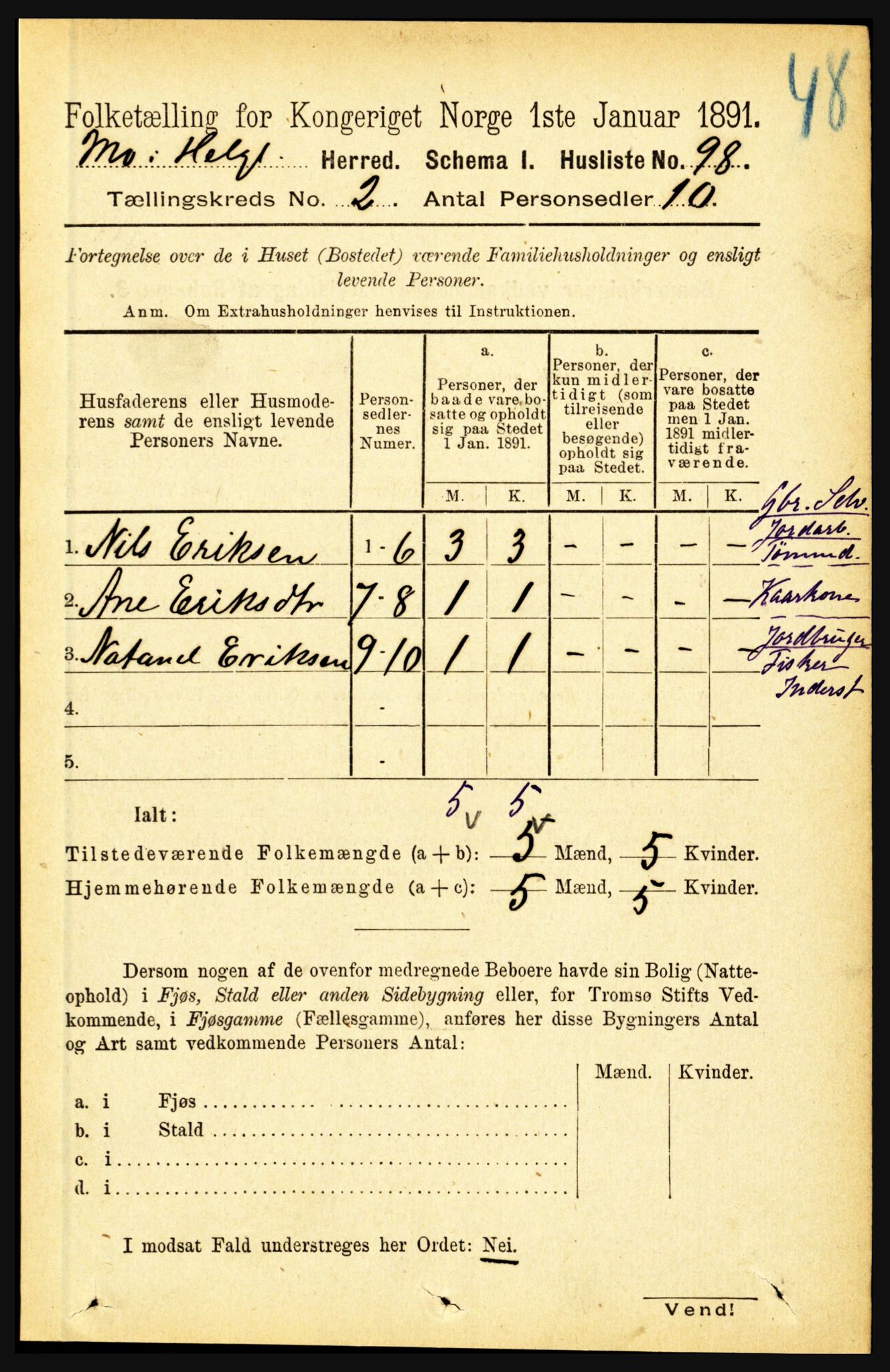 RA, 1891 census for 1833 Mo, 1891, p. 527