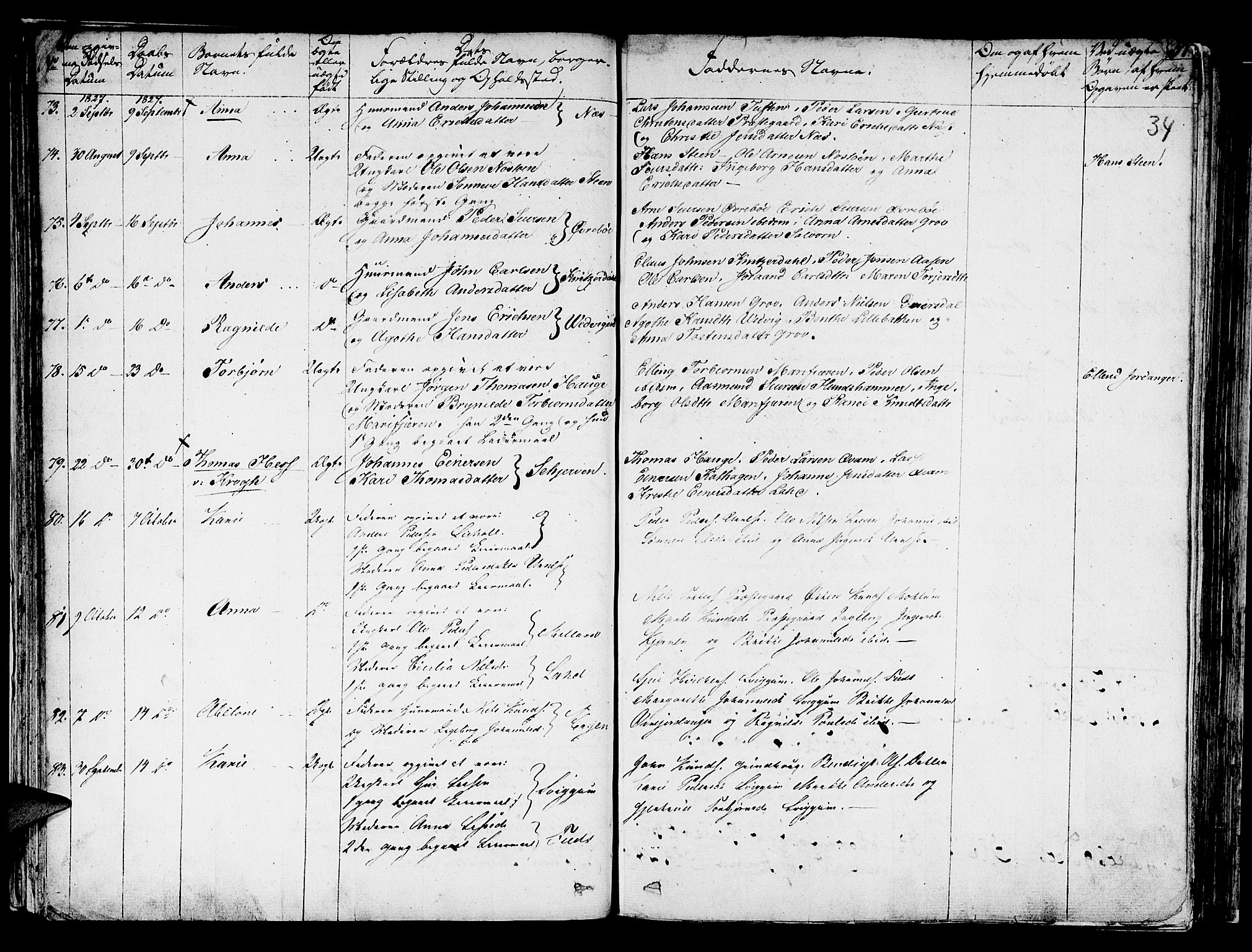 Hafslo sokneprestembete, AV/SAB-A-80301/H/Haa/Haaa/L0004: Parish register (official) no. A 4, 1821-1834, p. 34