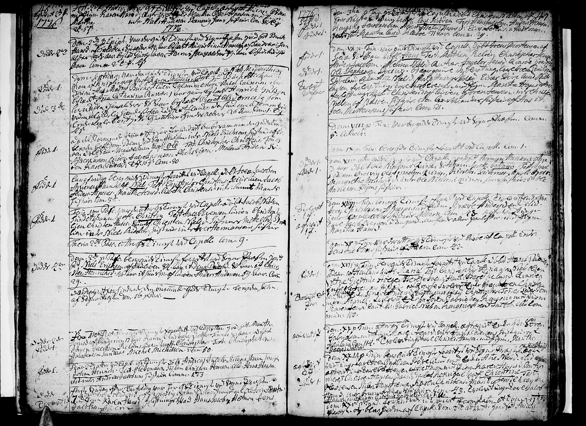 Ministerialprotokoller, klokkerbøker og fødselsregistre - Nordland, SAT/A-1459/839/L0563: Parish register (official) no. 839A01 /1, 1767-1824, p. 46-47