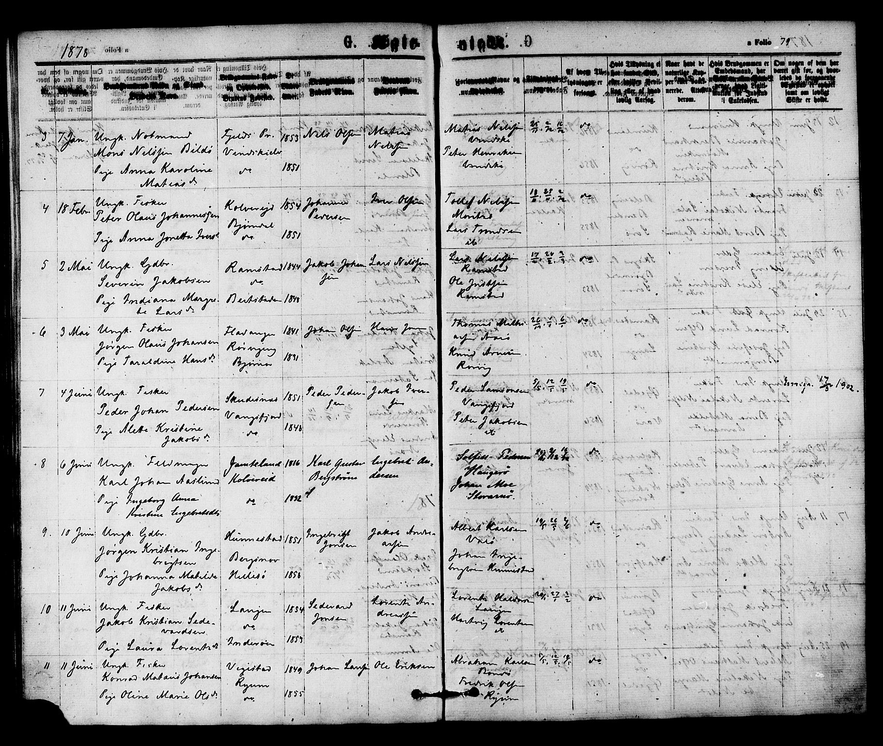 Ministerialprotokoller, klokkerbøker og fødselsregistre - Nord-Trøndelag, AV/SAT-A-1458/784/L0671: Parish register (official) no. 784A06, 1876-1879, p. 79