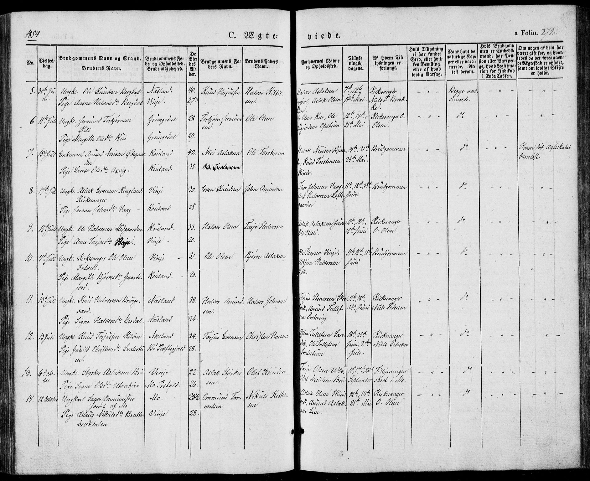 Vinje kirkebøker, SAKO/A-312/F/Fa/L0004: Parish register (official) no. I 4, 1843-1869, p. 272