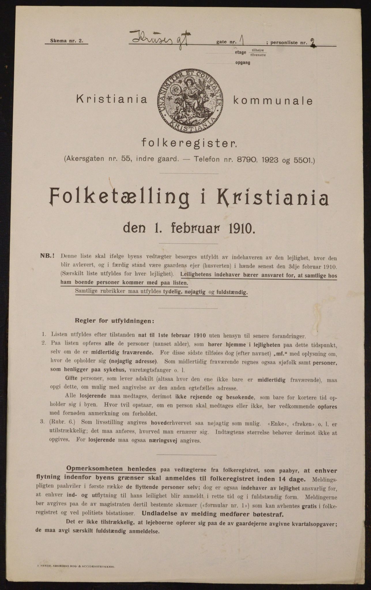 OBA, Municipal Census 1910 for Kristiania, 1910, p. 53311