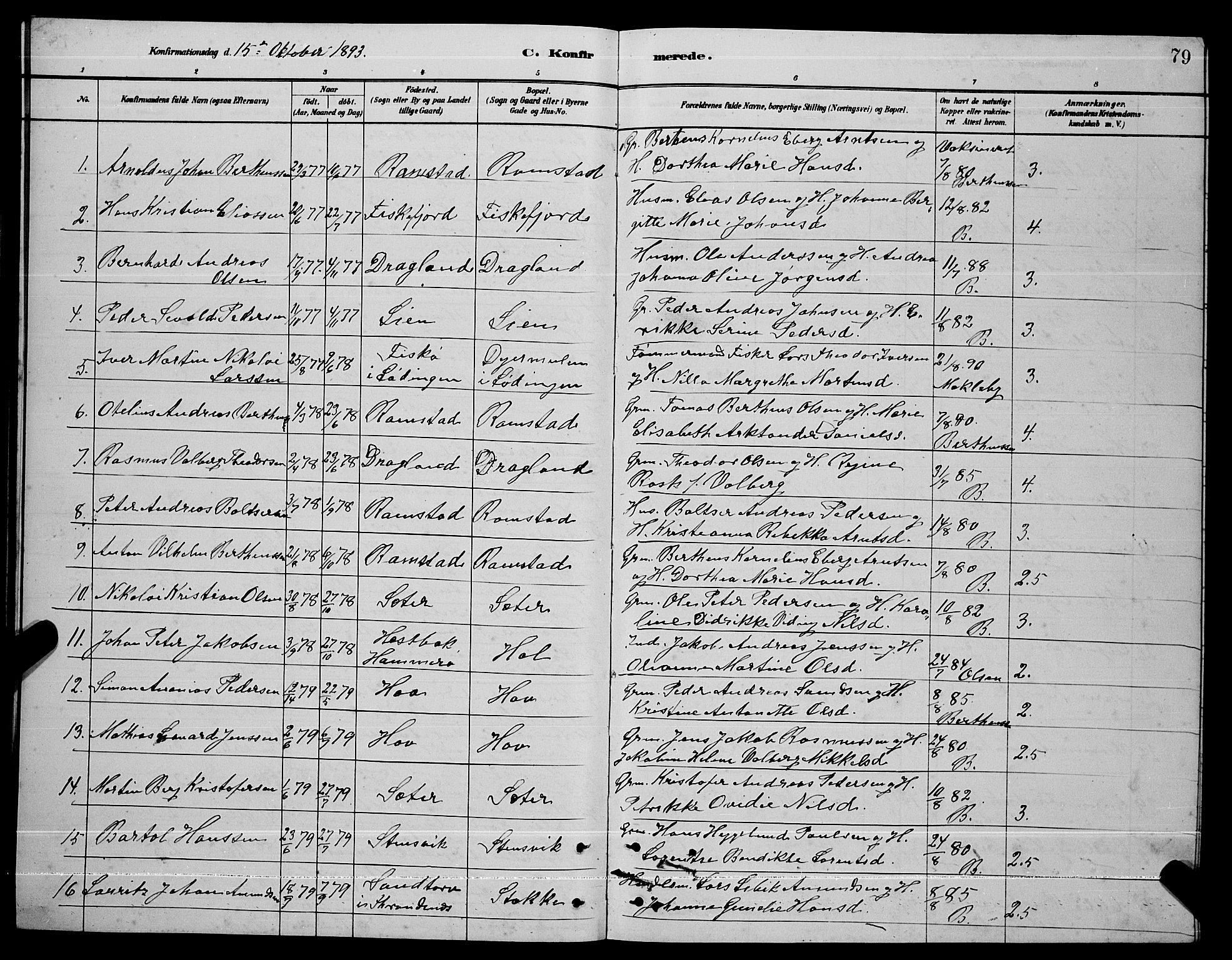 Ministerialprotokoller, klokkerbøker og fødselsregistre - Nordland, AV/SAT-A-1459/865/L0931: Parish register (copy) no. 865C03, 1885-1901, p. 79