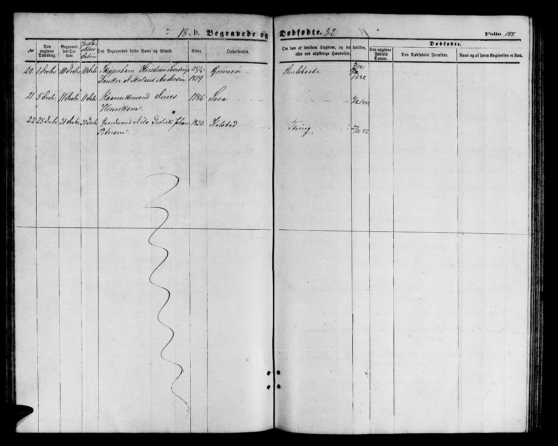 Ministerialprotokoller, klokkerbøker og fødselsregistre - Nordland, AV/SAT-A-1459/816/L0252: Parish register (copy) no. 816C02, 1871-1885, p. 188