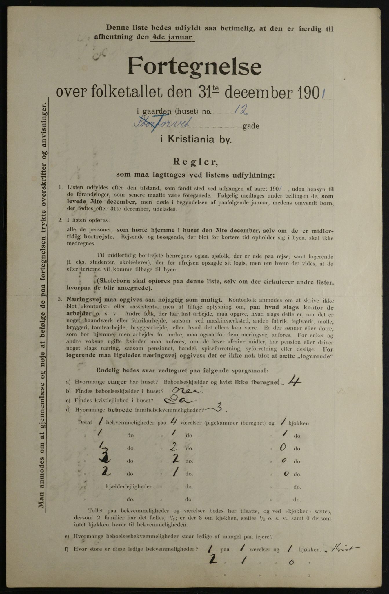 OBA, Municipal Census 1901 for Kristiania, 1901, p. 15953