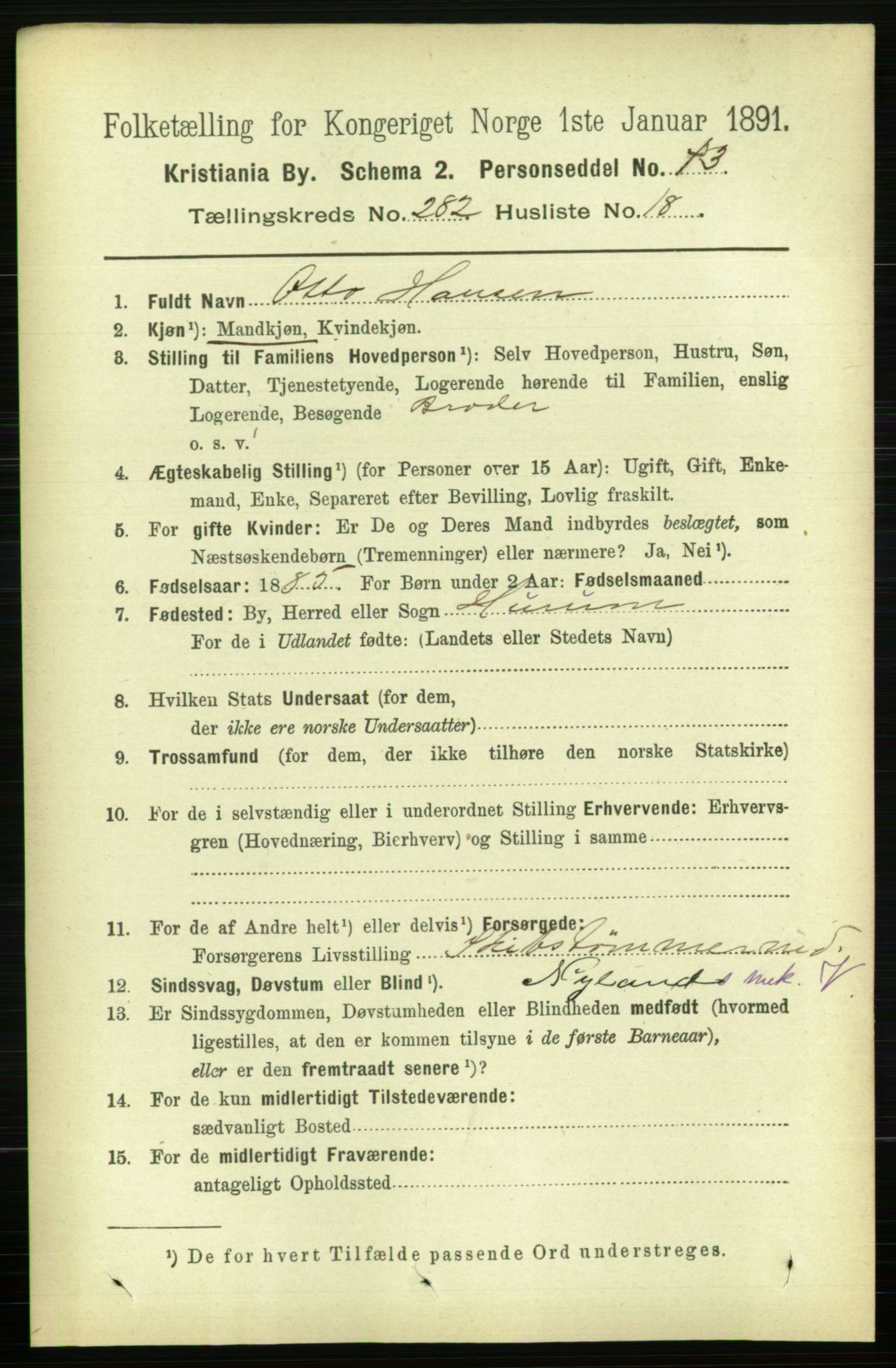 RA, 1891 census for 0301 Kristiania, 1891, p. 172280