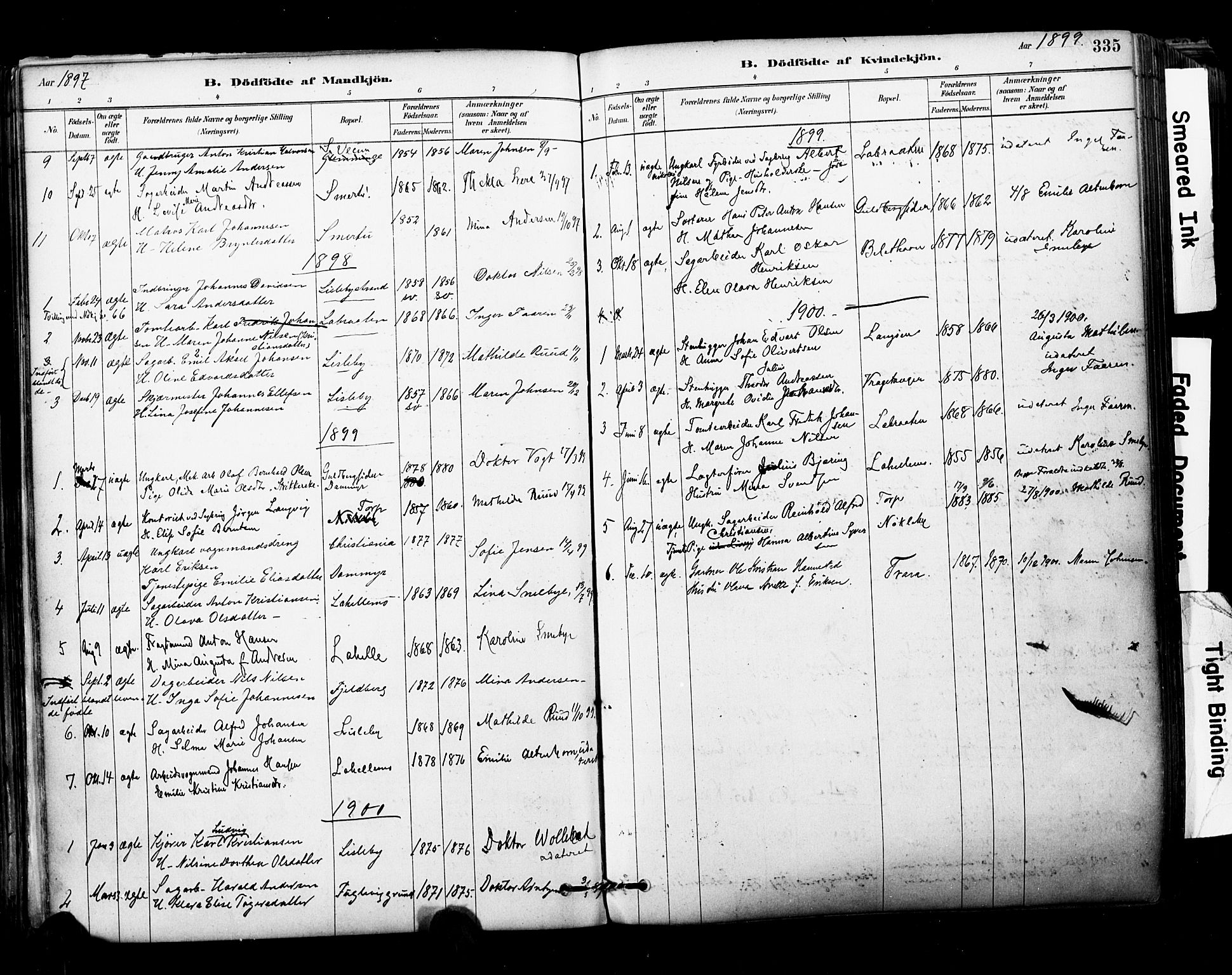 Glemmen prestekontor Kirkebøker, SAO/A-10908/F/Fa/L0011: Parish register (official) no. 11, 1878-1917, p. 335