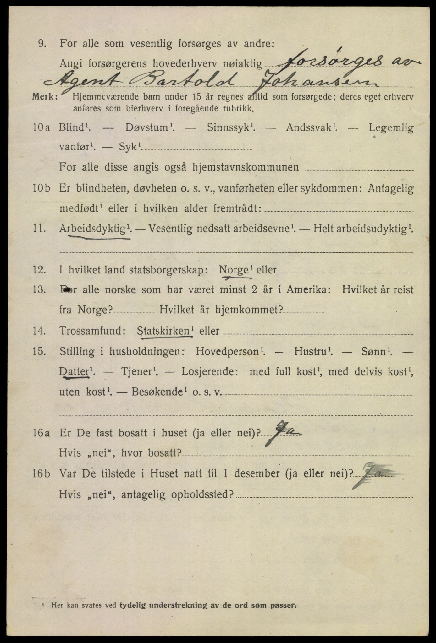SAKO, 1920 census for Kragerø, 1920, p. 5736