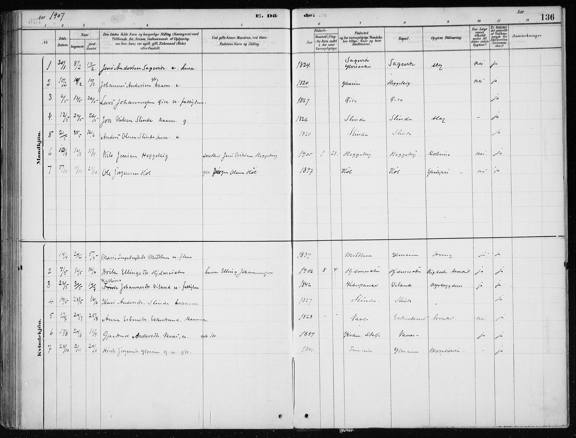 Sogndal sokneprestembete, AV/SAB-A-81301/H/Haa/Haac/L0001: Parish register (official) no. C 1, 1878-1907, p. 136