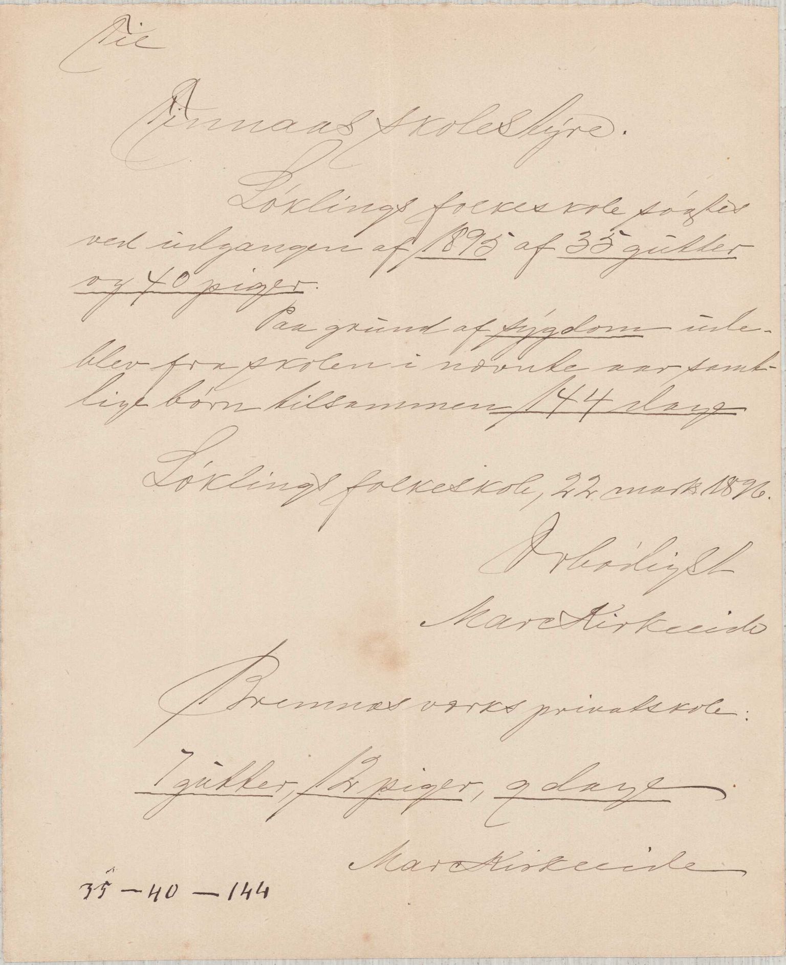 Finnaas kommune. Skulestyret, IKAH/1218a-211/D/Da/L0001/0004: Kronologisk ordna korrespondanse / Kronologisk ordna korrespondanse , 1894-1896, p. 173