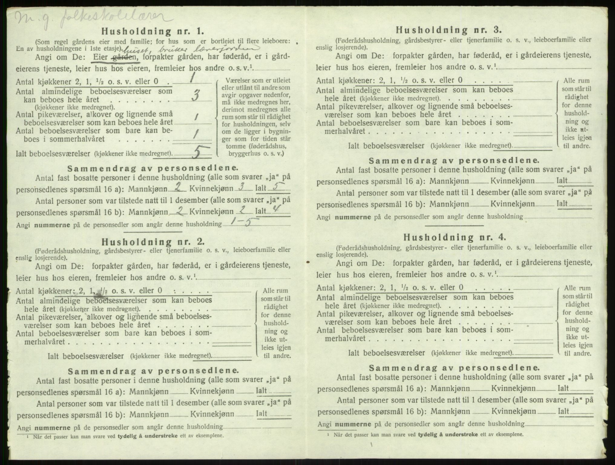 SAB, 1920 census for Vik, 1920, p. 615