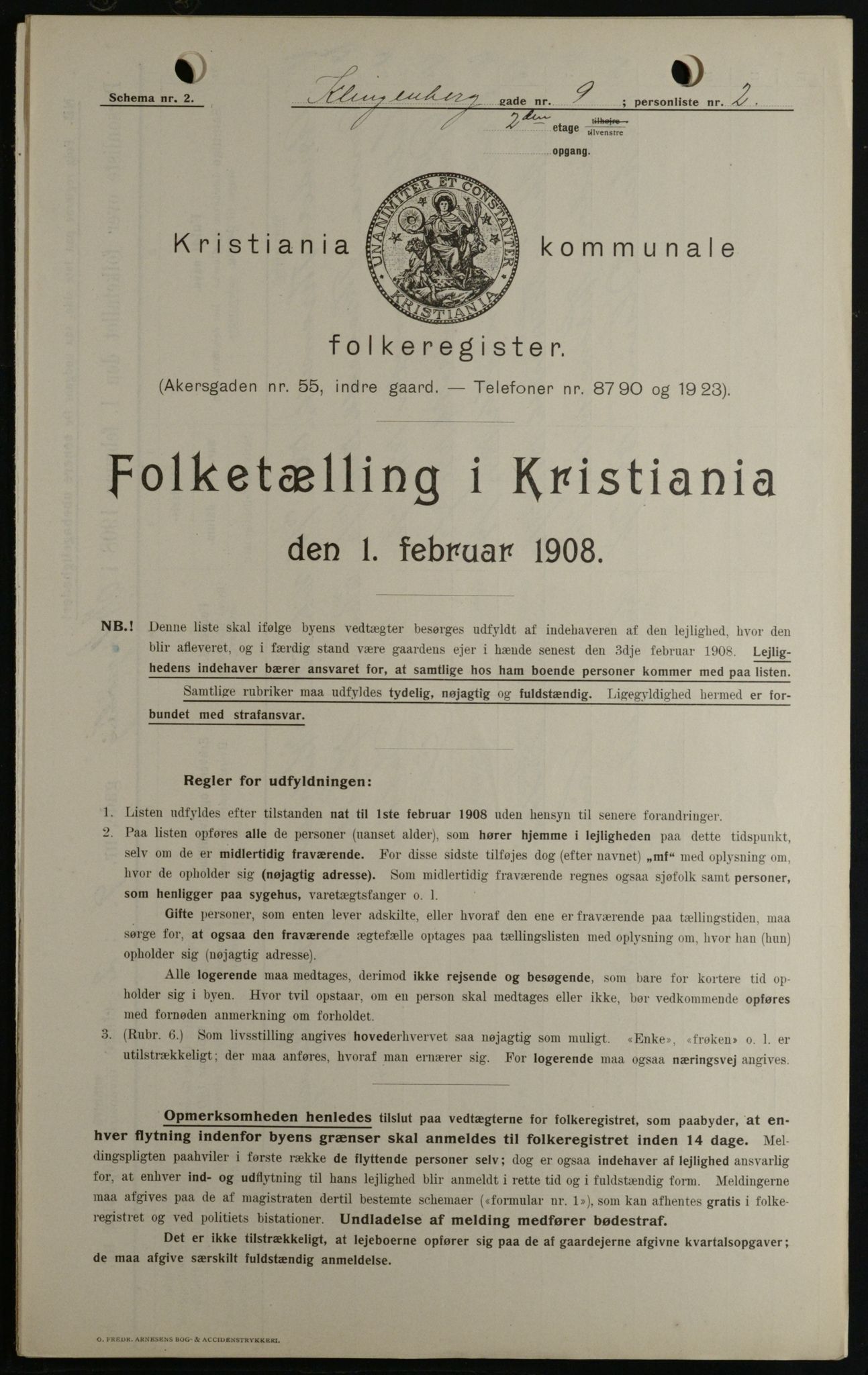 OBA, Municipal Census 1908 for Kristiania, 1908, p. 46358