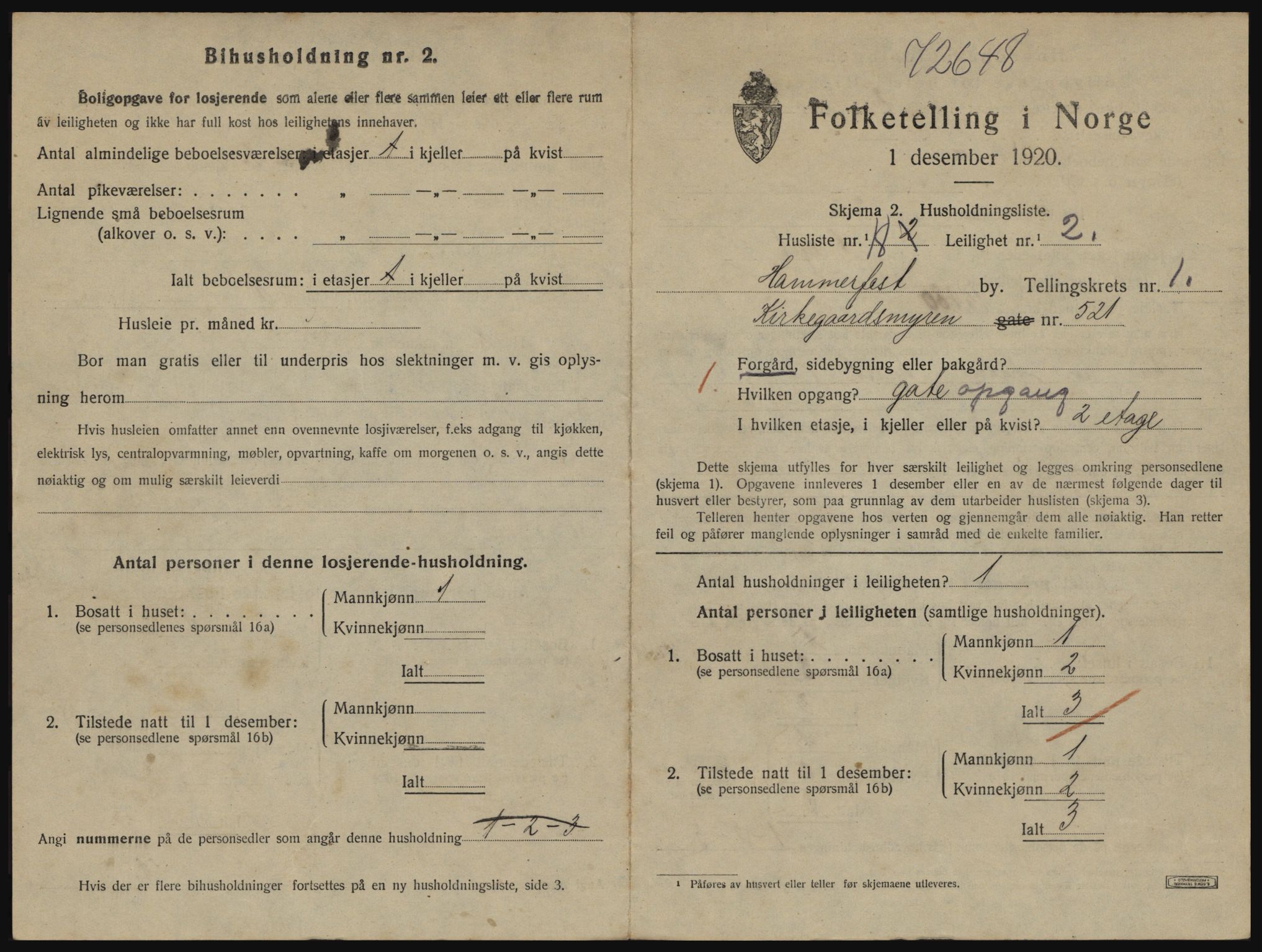 SATØ, 1920 census for Hammerfest, 1920, p. 1090