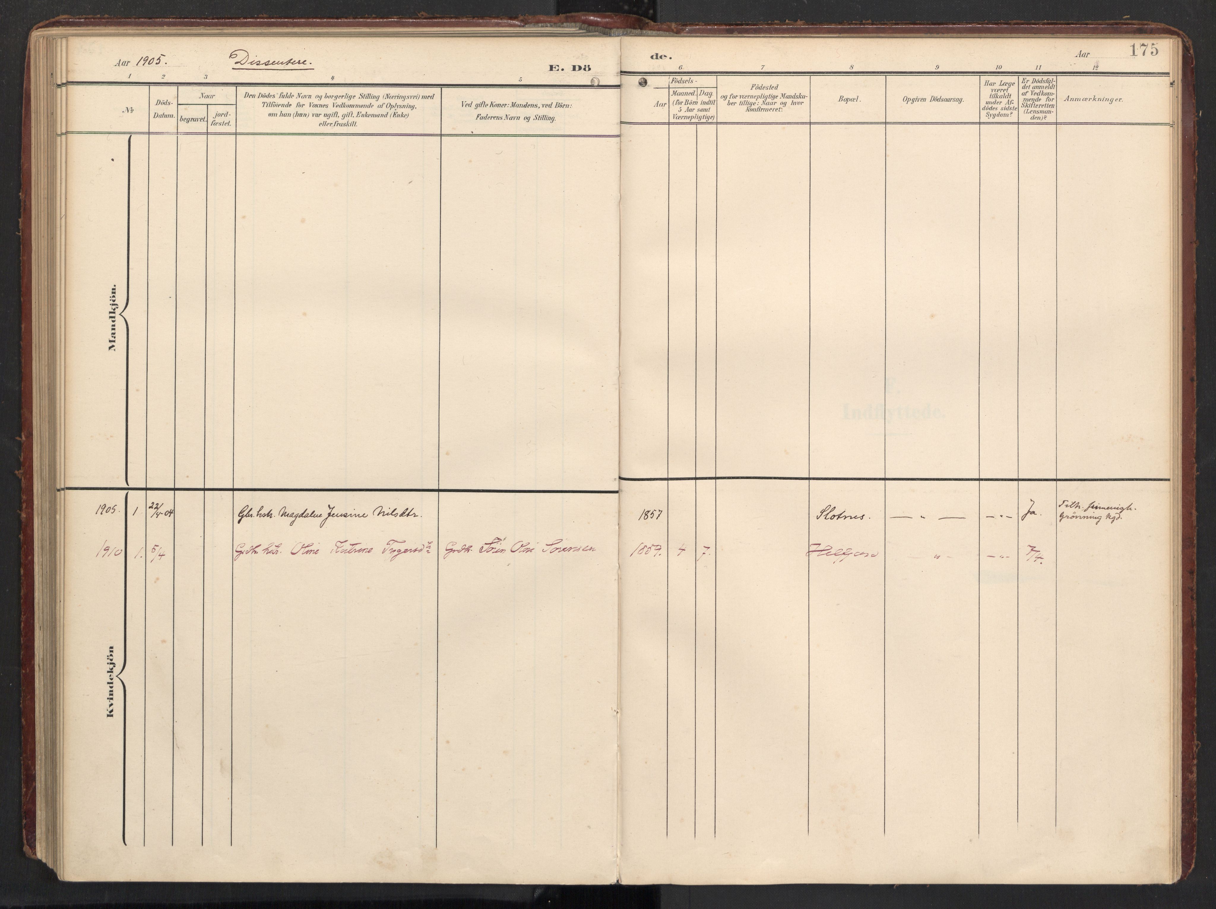 Ministerialprotokoller, klokkerbøker og fødselsregistre - Nordland, SAT/A-1459/890/L1287: Parish register (official) no. 890A02, 1903-1915, p. 175