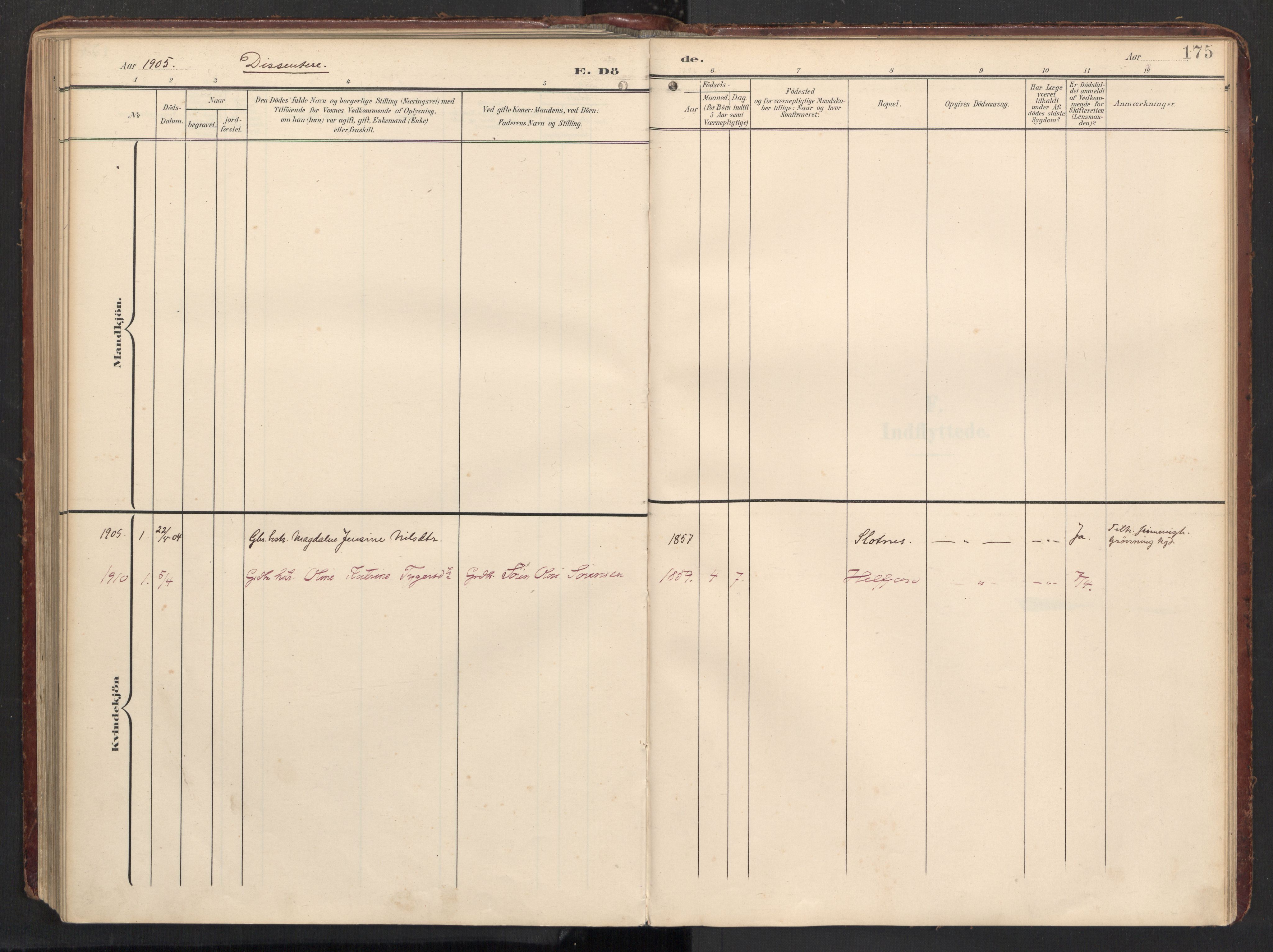 Ministerialprotokoller, klokkerbøker og fødselsregistre - Nordland, AV/SAT-A-1459/890/L1287: Parish register (official) no. 890A02, 1903-1915, p. 175