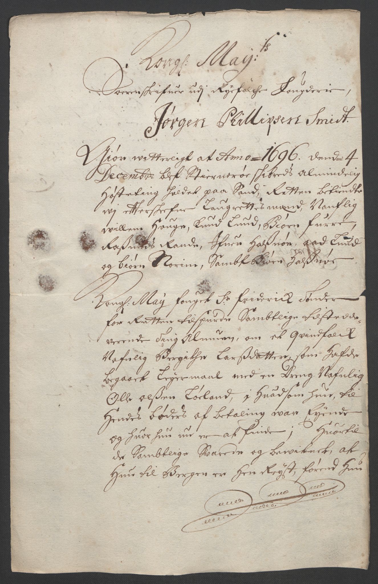 Rentekammeret inntil 1814, Reviderte regnskaper, Fogderegnskap, AV/RA-EA-4092/R47/L2857: Fogderegnskap Ryfylke, 1694-1696, p. 221