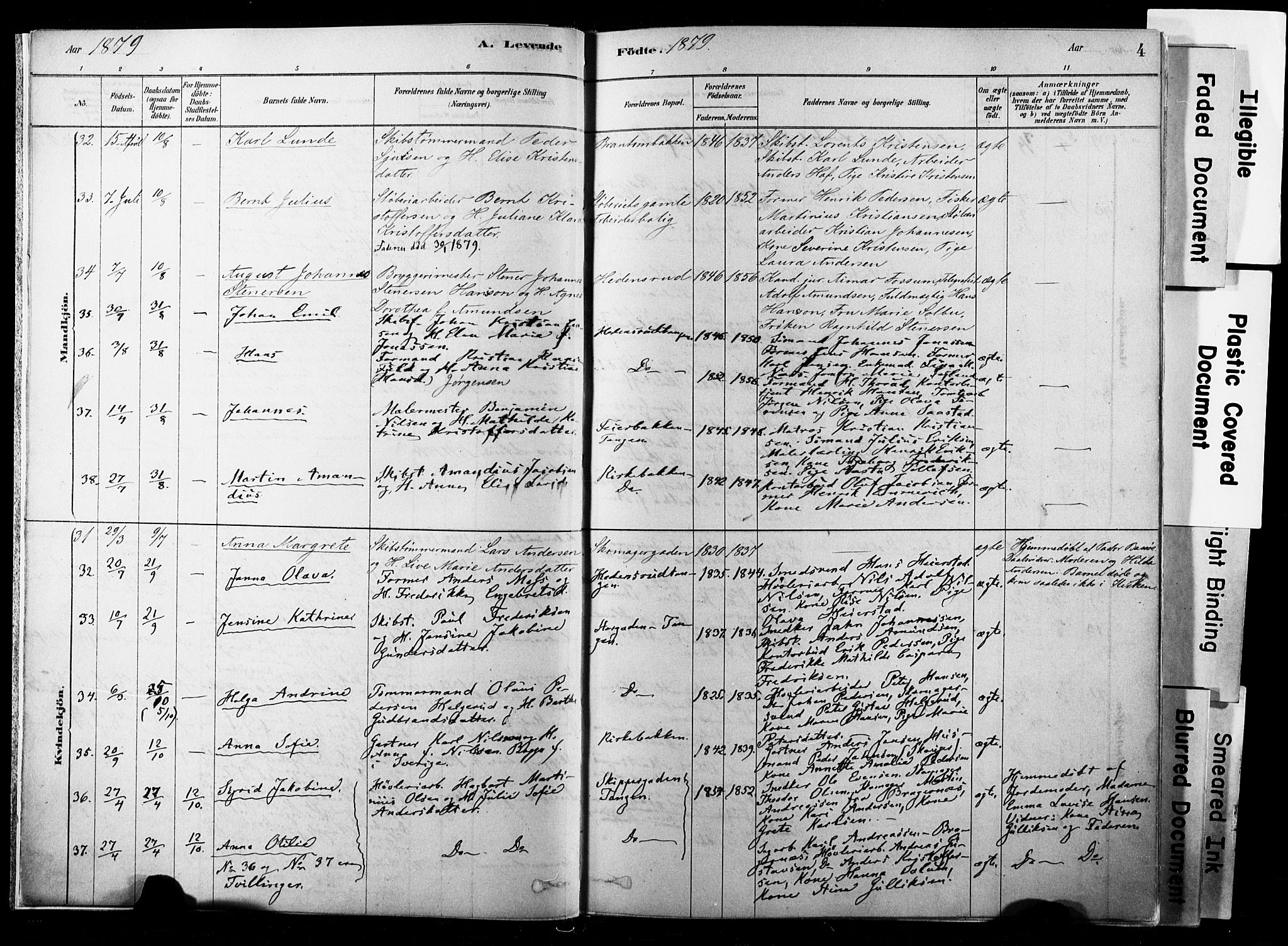 Strømsø kirkebøker, AV/SAKO-A-246/F/Fb/L0006: Parish register (official) no. II 6, 1879-1910, p. 4