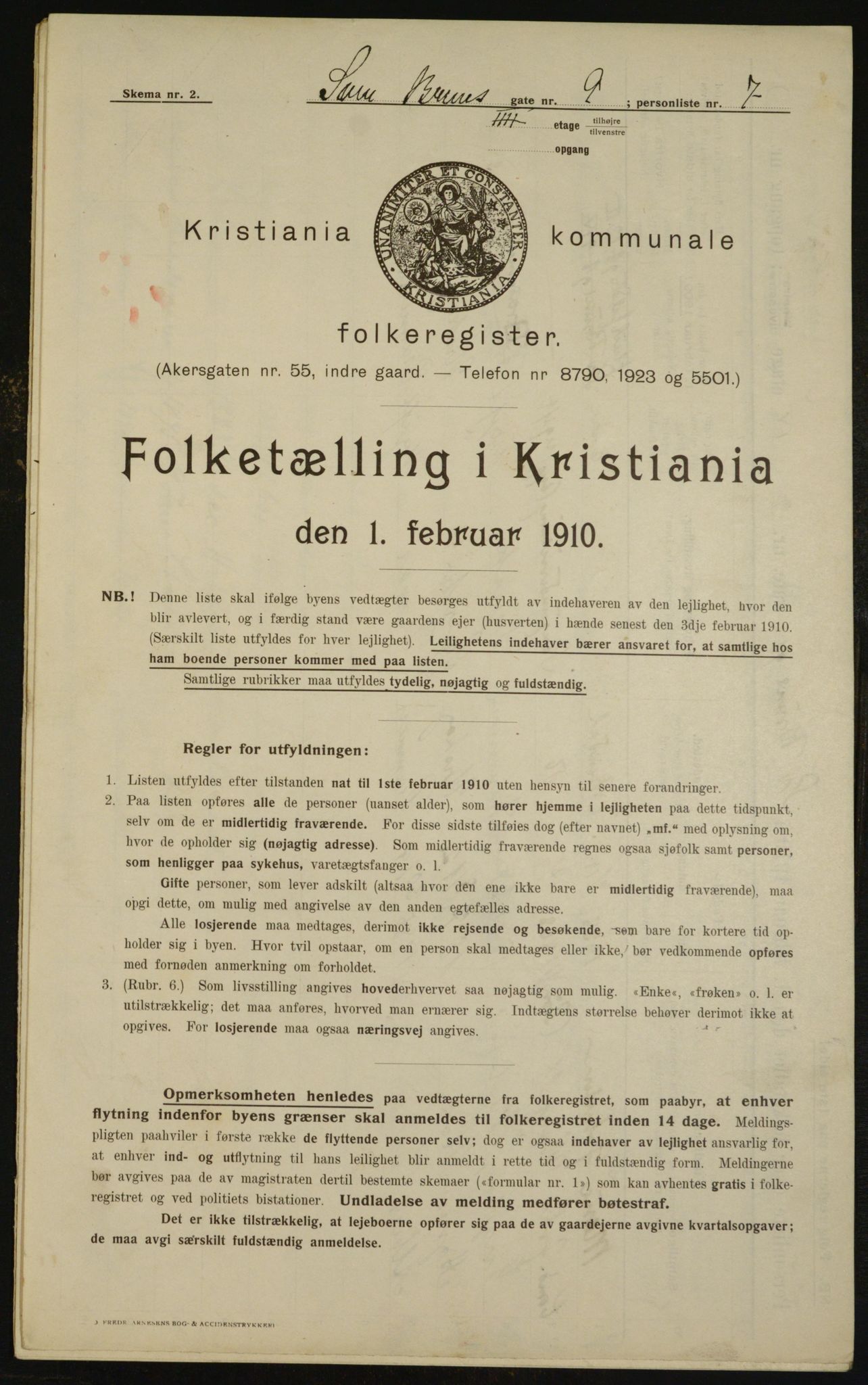 OBA, Municipal Census 1910 for Kristiania, 1910, p. 99459