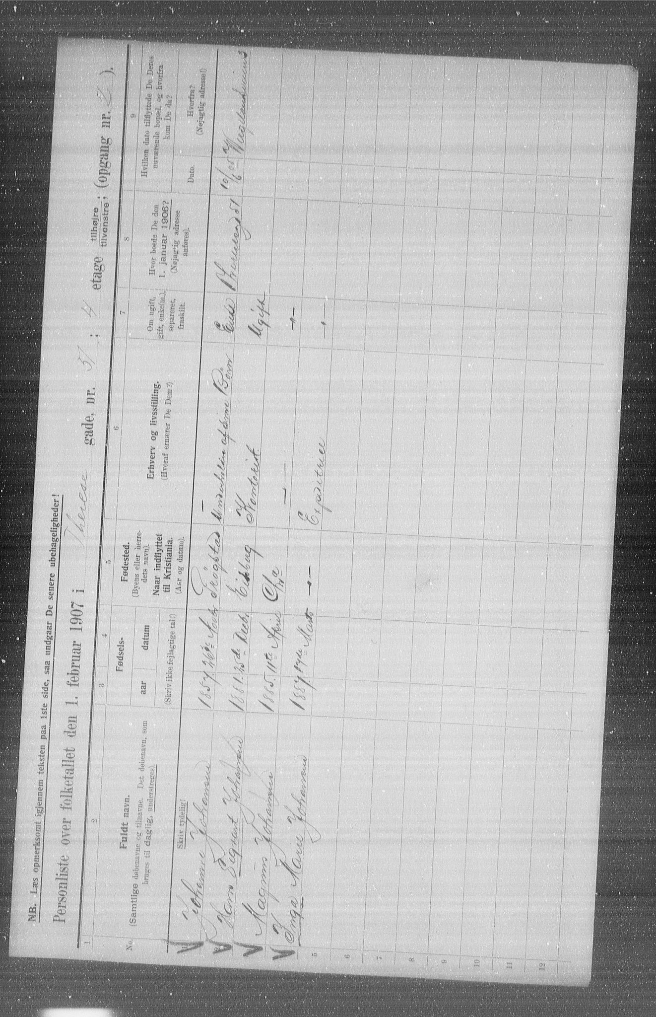 OBA, Municipal Census 1907 for Kristiania, 1907, p. 55359