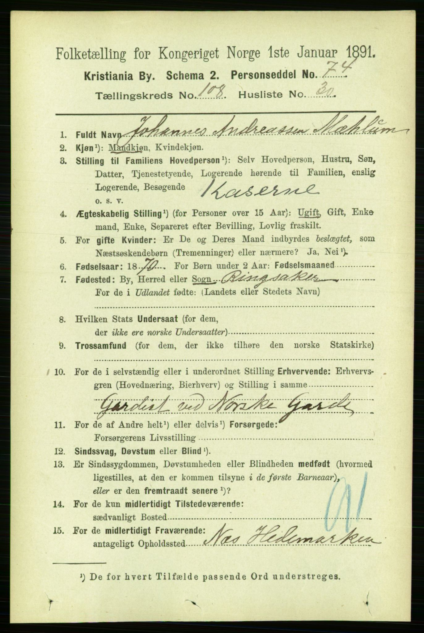 RA, 1891 census for 0301 Kristiania, 1891, p. 56327