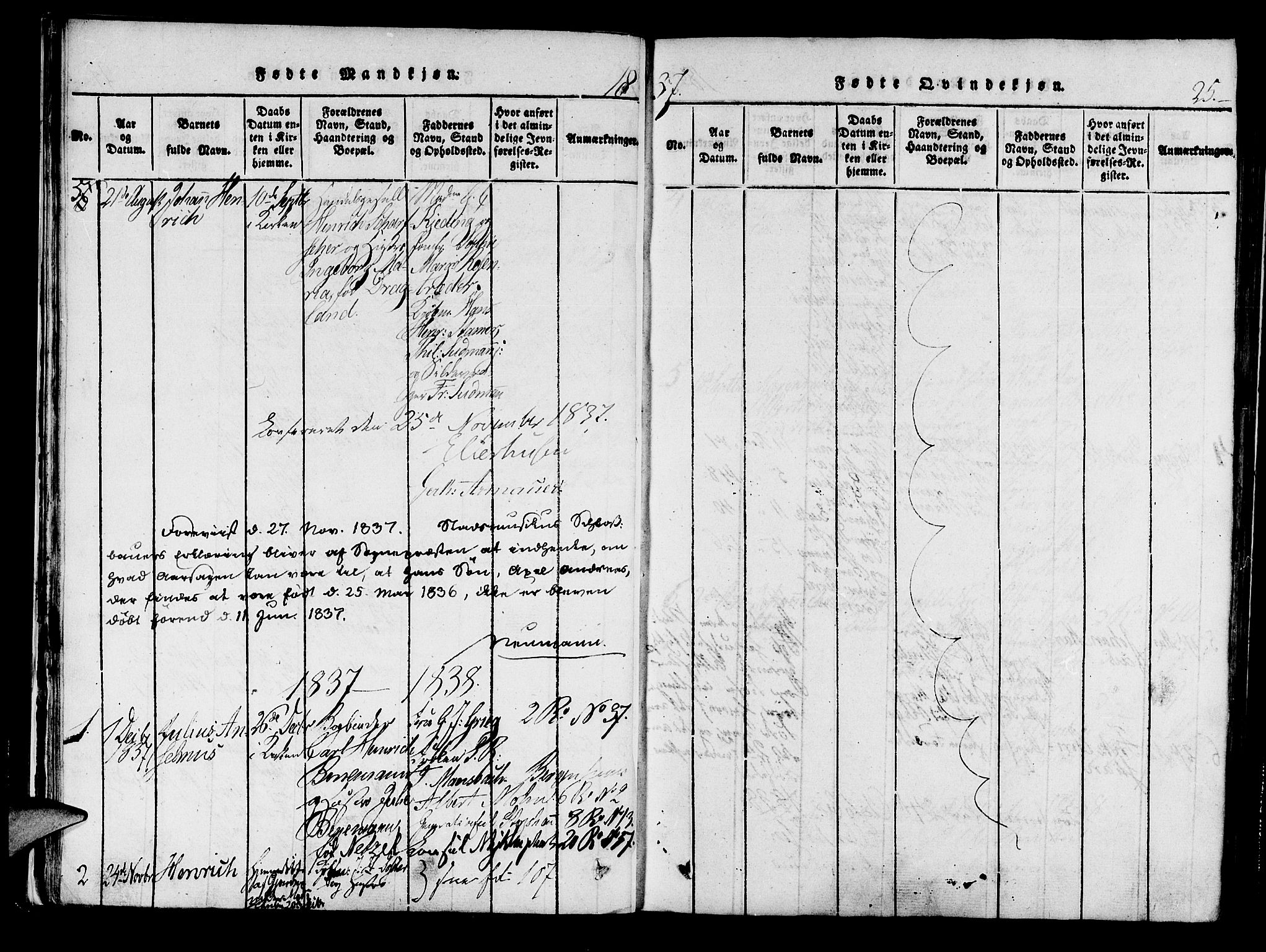Mariakirken Sokneprestembete, SAB/A-76901/H/Haa/L0005: Parish register (official) no. A 5, 1815-1845, p. 25