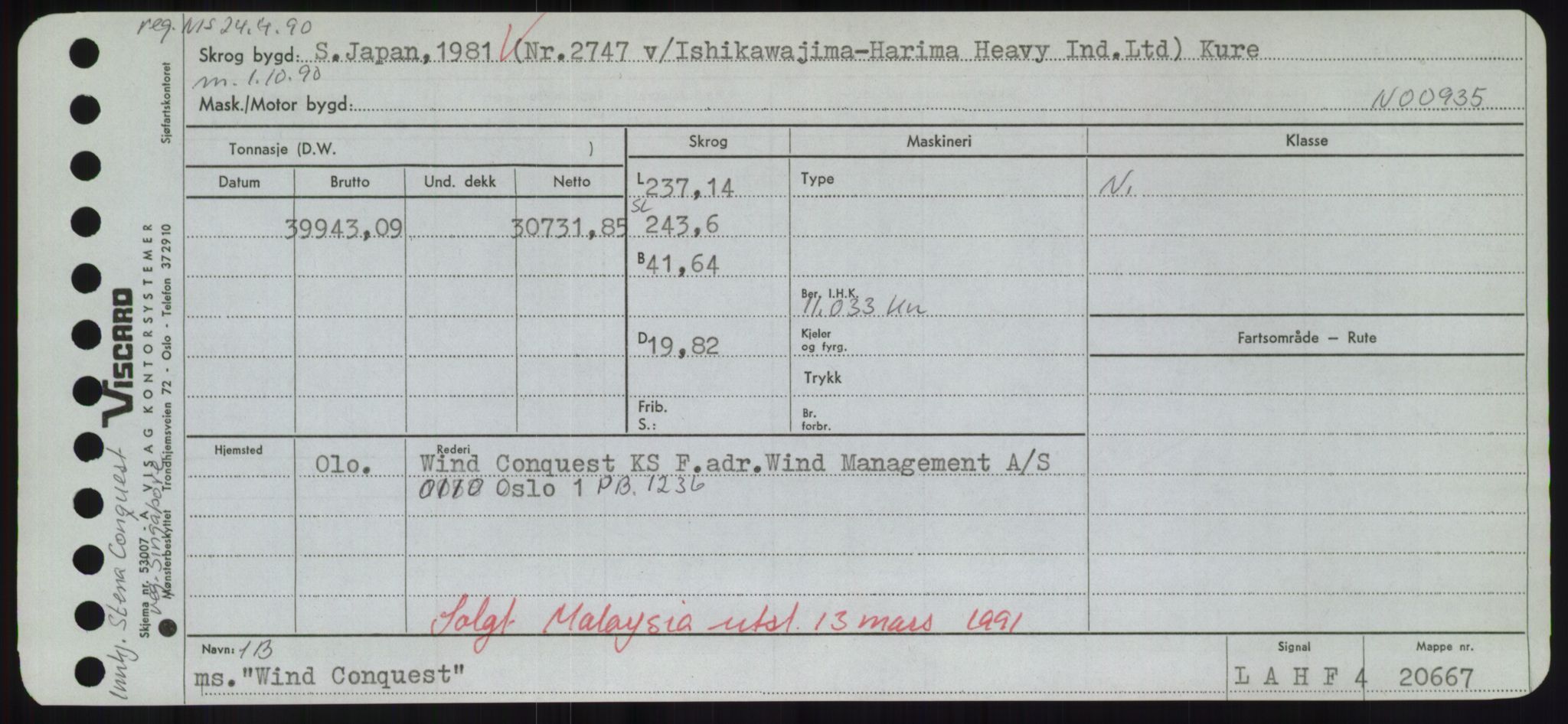 Sjøfartsdirektoratet med forløpere, Skipsmålingen, RA/S-1627/H/Hd/L0041: Fartøy, Vi-Ås, p. 393