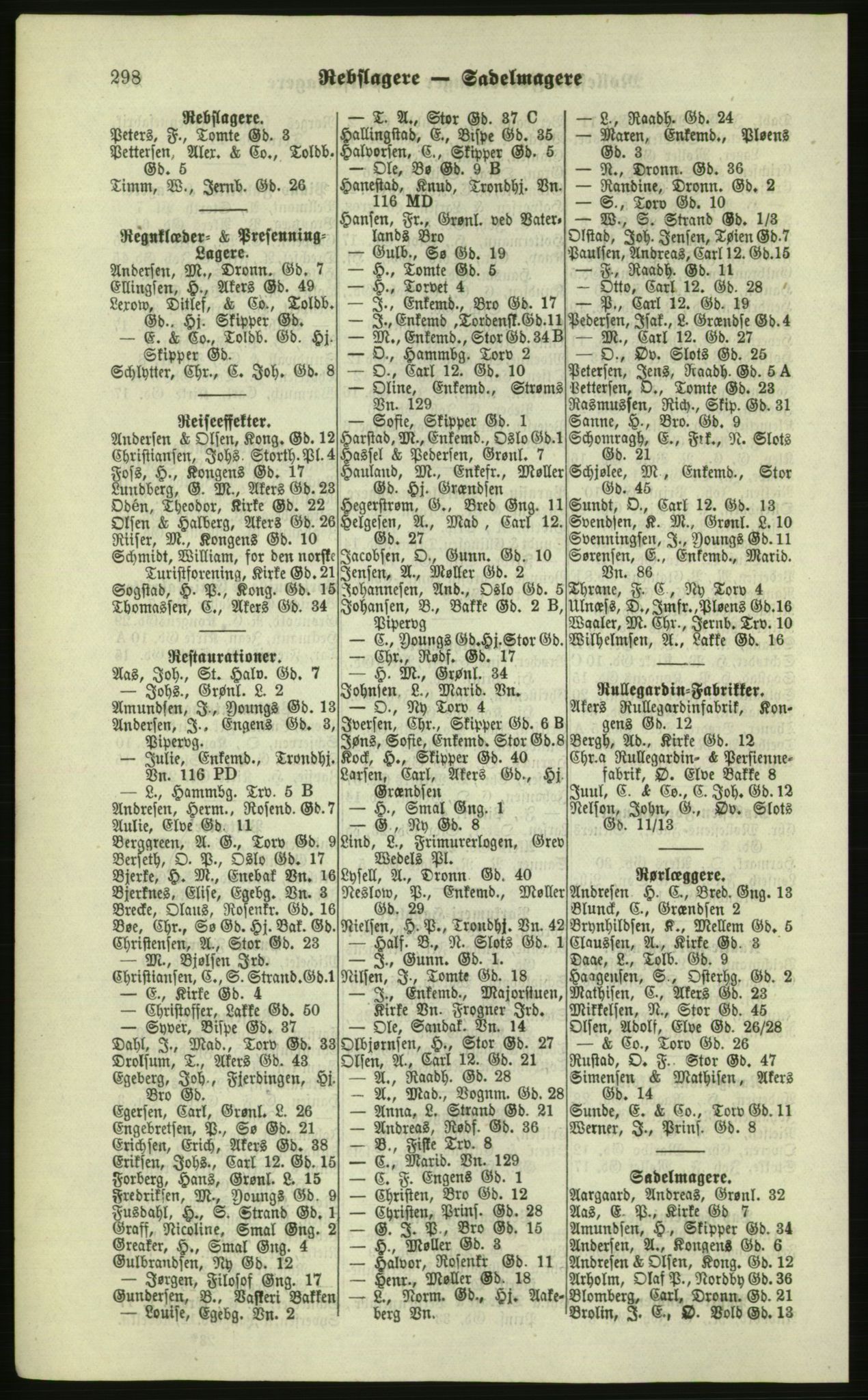 Kristiania/Oslo adressebok, PUBL/-, 1879, p. 298