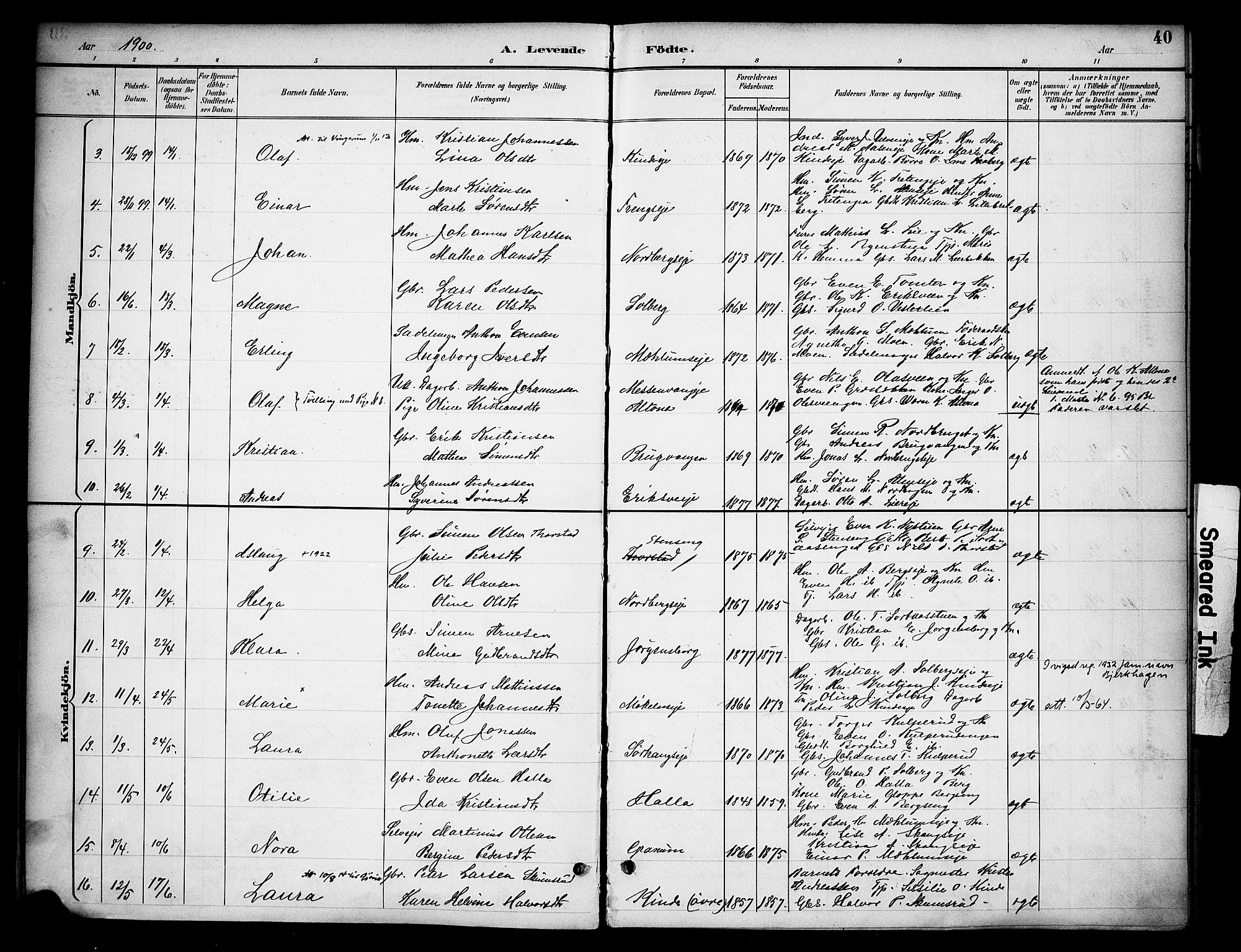 Ringsaker prestekontor, AV/SAH-PREST-014/K/Ka/L0015: Parish register (official) no. 15, 1891-1904, p. 40