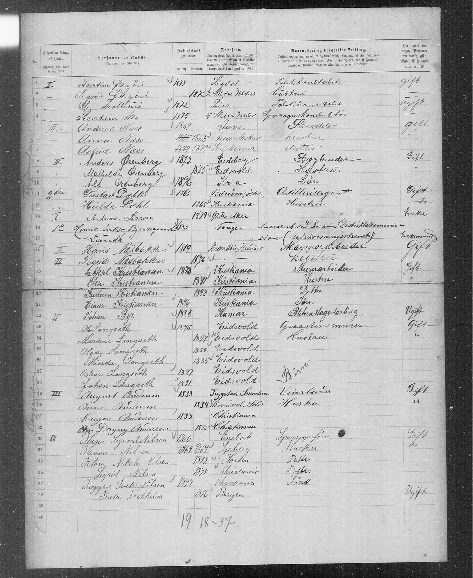 OBA, Municipal Census 1899 for Kristiania, 1899, p. 2356