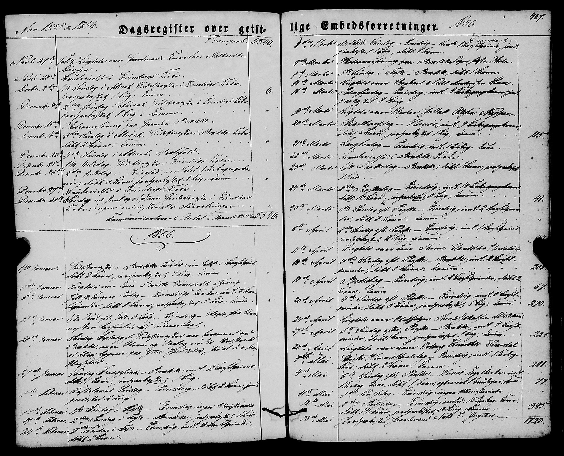 Gulen sokneprestembete, AV/SAB-A-80201/H/Haa/Haaa/L0021: Parish register (official) no. A 21, 1848-1858, p. 467