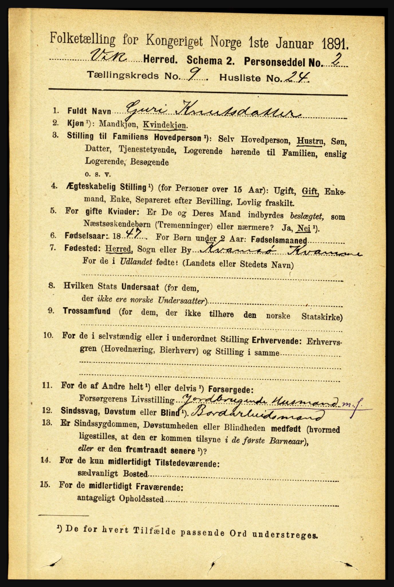 RA, 1891 census for 1417 Vik, 1891, p. 4133