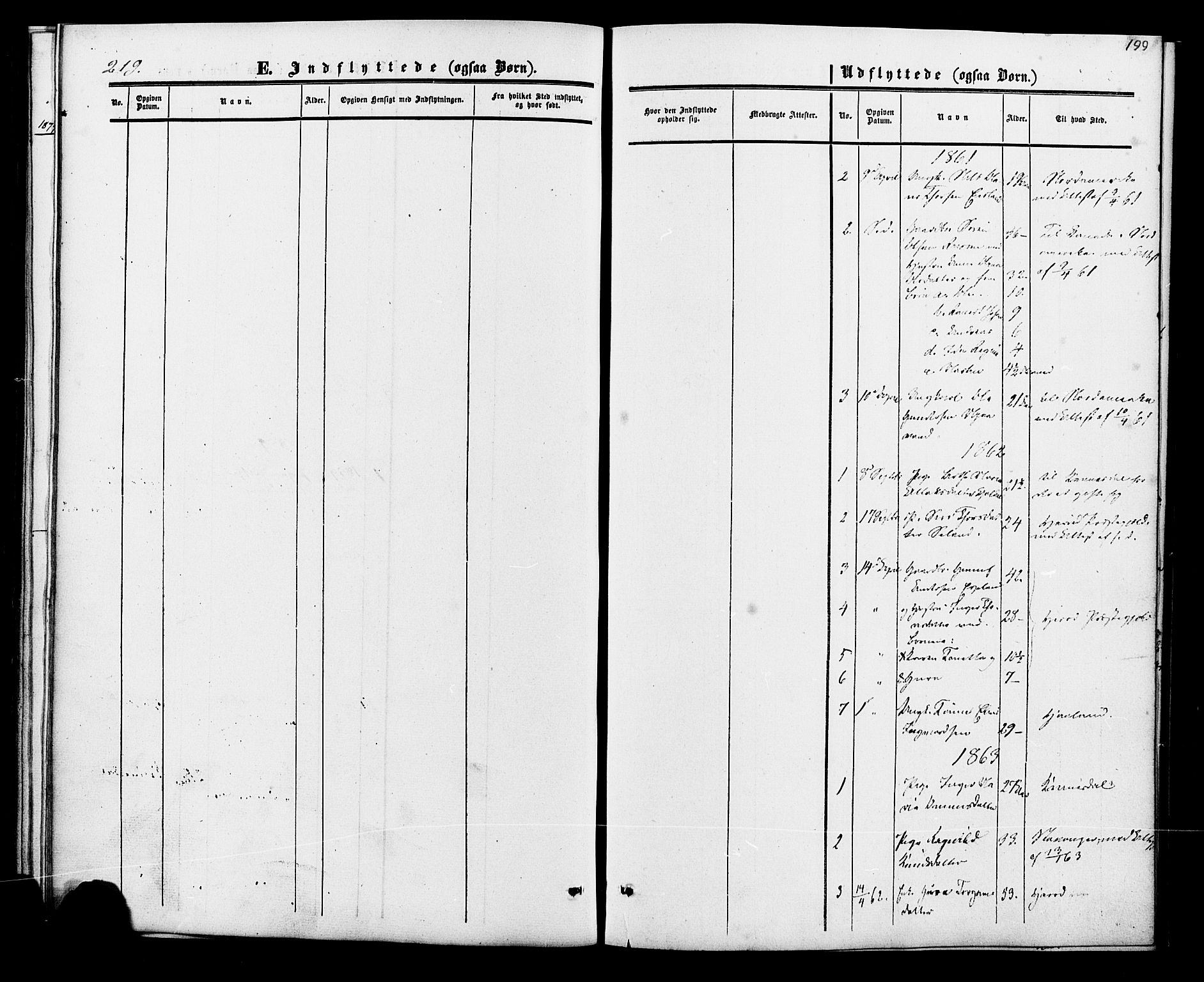 Fjotland sokneprestkontor, SAK/1111-0010/F/Fa/L0001: Parish register (official) no. A 1, 1850-1879, p. 199