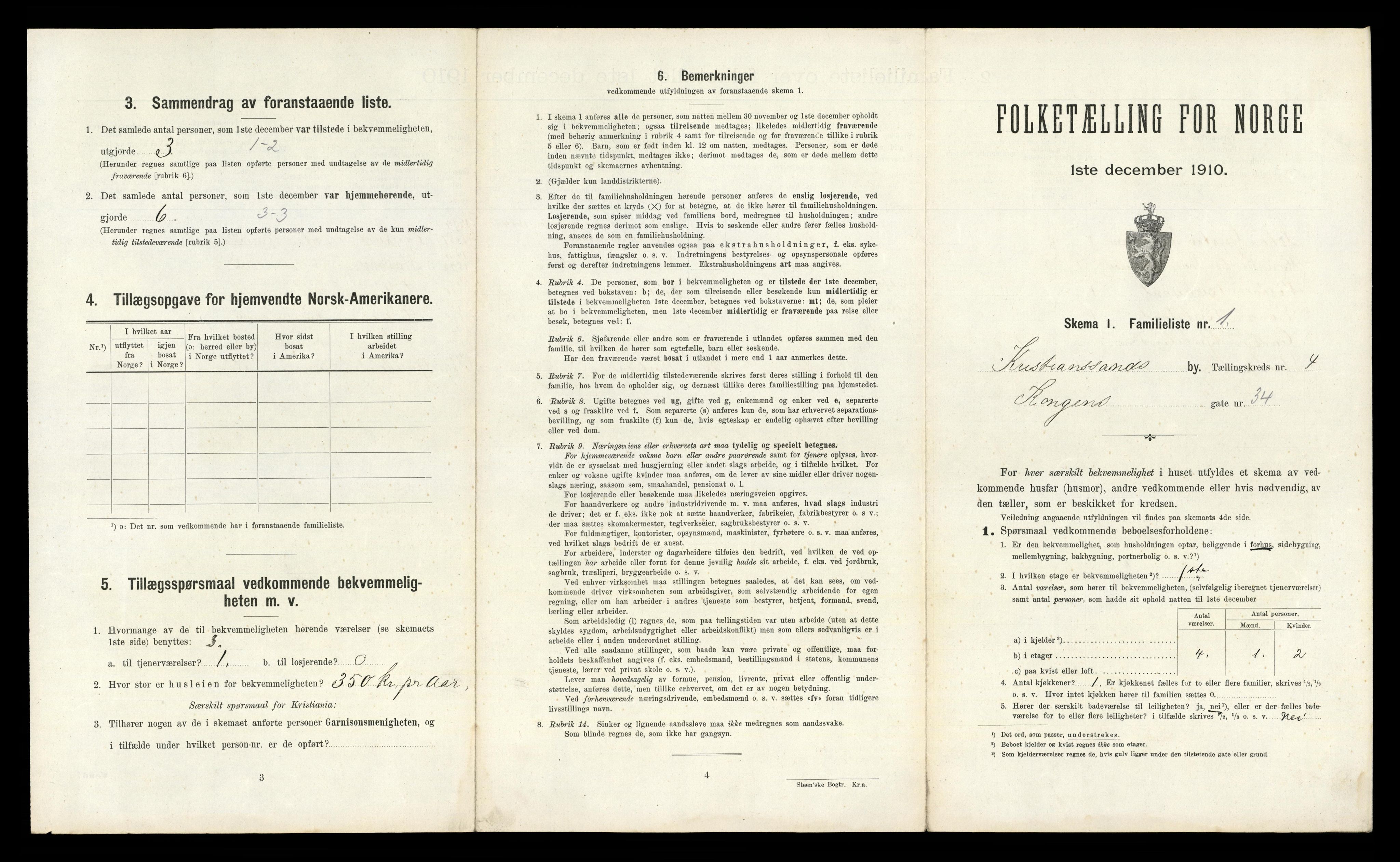 RA, 1910 census for Kristiansand, 1910, p. 760