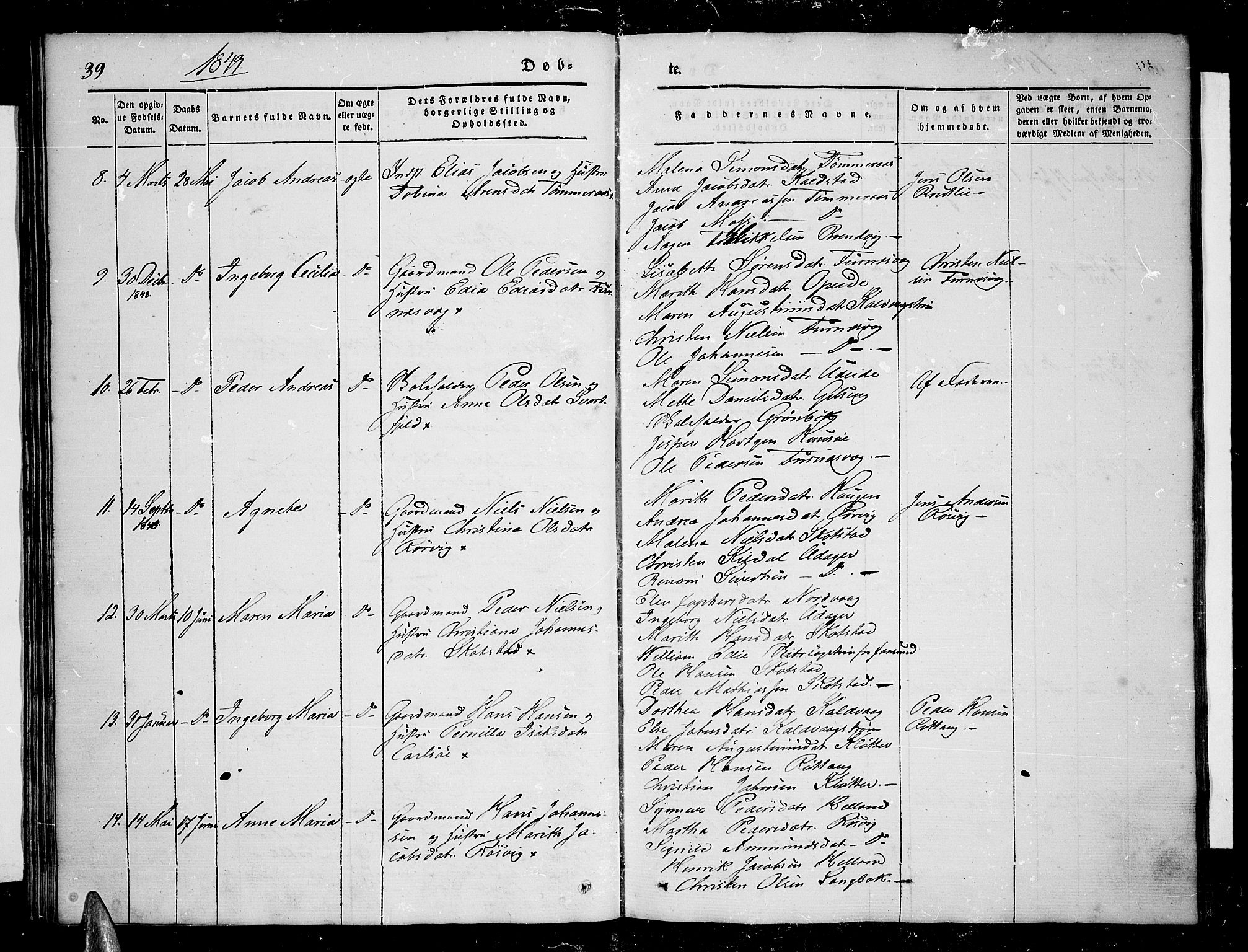 Ministerialprotokoller, klokkerbøker og fødselsregistre - Nordland, AV/SAT-A-1459/859/L0856: Parish register (copy) no. 859C02, 1843-1854, p. 39