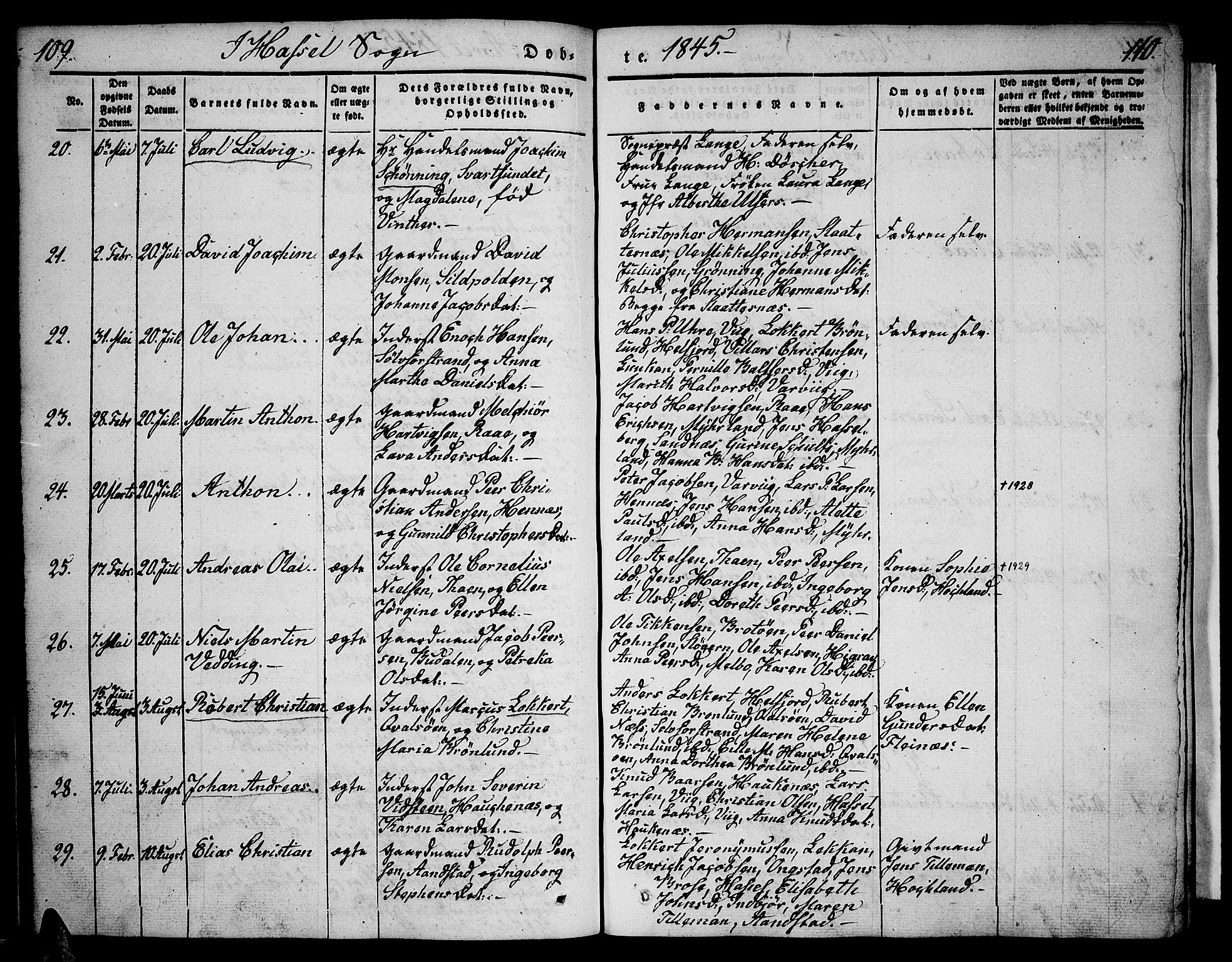 Ministerialprotokoller, klokkerbøker og fødselsregistre - Nordland, AV/SAT-A-1459/888/L1239: Parish register (official) no. 888A06 /1, 1837-1849, p. 109-110