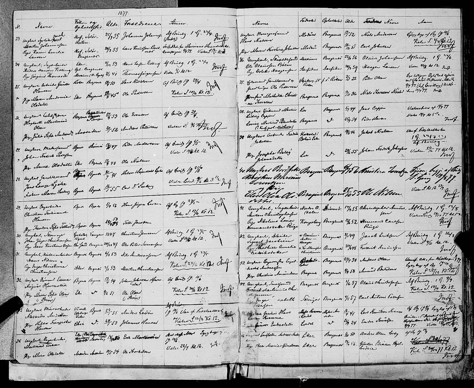 Bragernes kirkebøker, SAKO/A-6/H/Ha/L0007: Banns register no. 7, 1873-1886