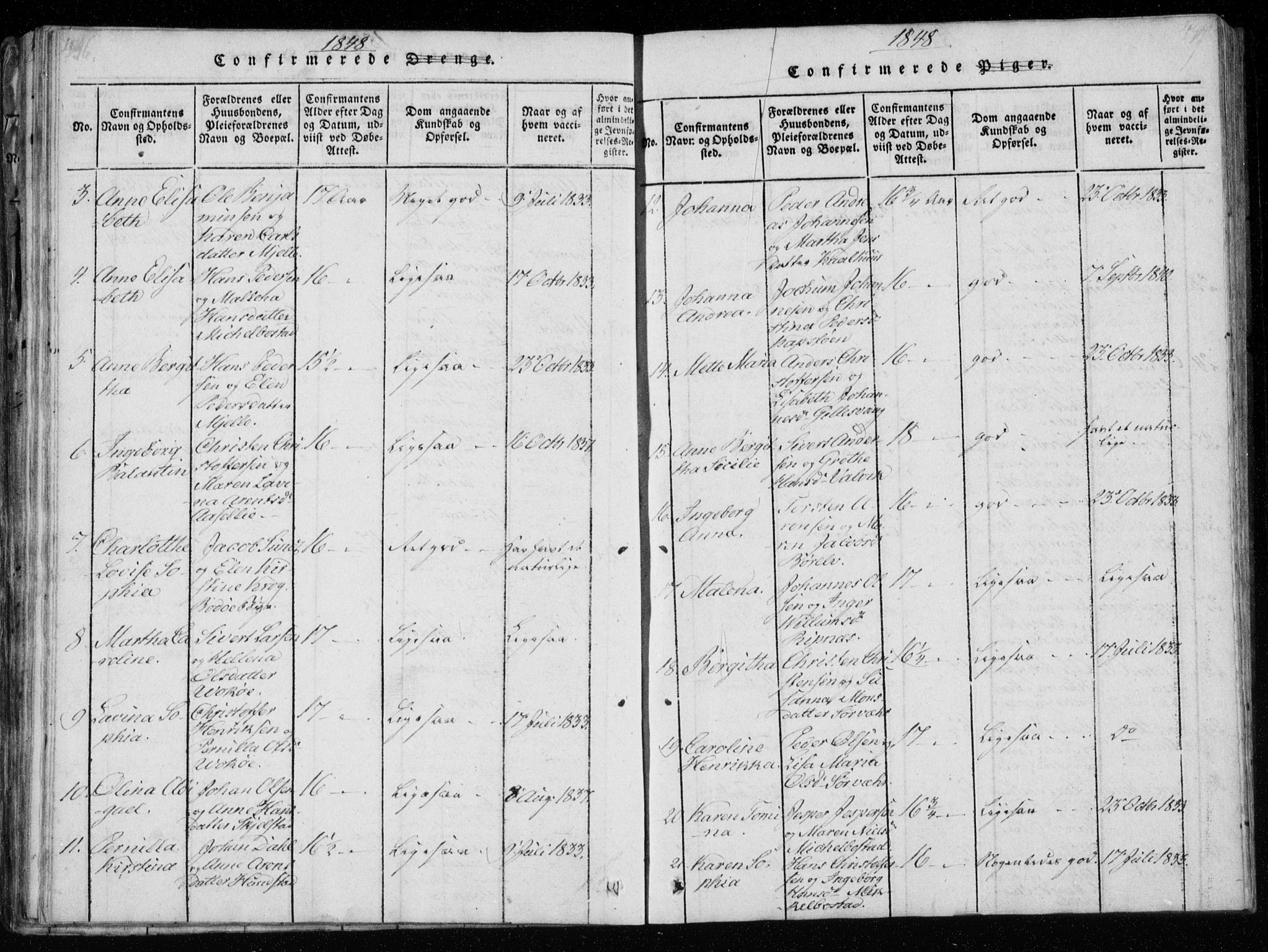 Ministerialprotokoller, klokkerbøker og fødselsregistre - Nordland, AV/SAT-A-1459/801/L0026: Parish register (copy) no. 801C01, 1820-1855, p. 446-447