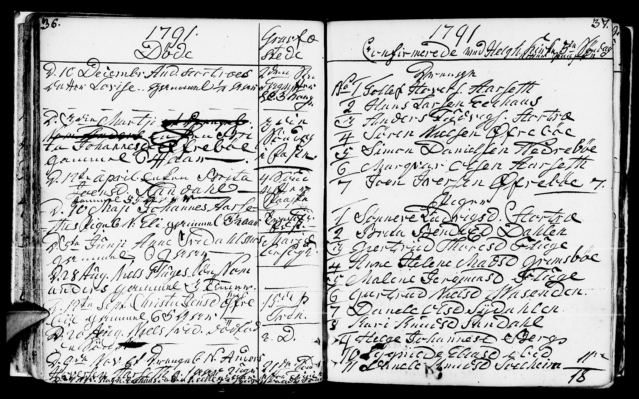 Jølster sokneprestembete, AV/SAB-A-80701/H/Haa/Haaa/L0005: Parish register (official) no. A 5, 1790-1821, p. 36-37