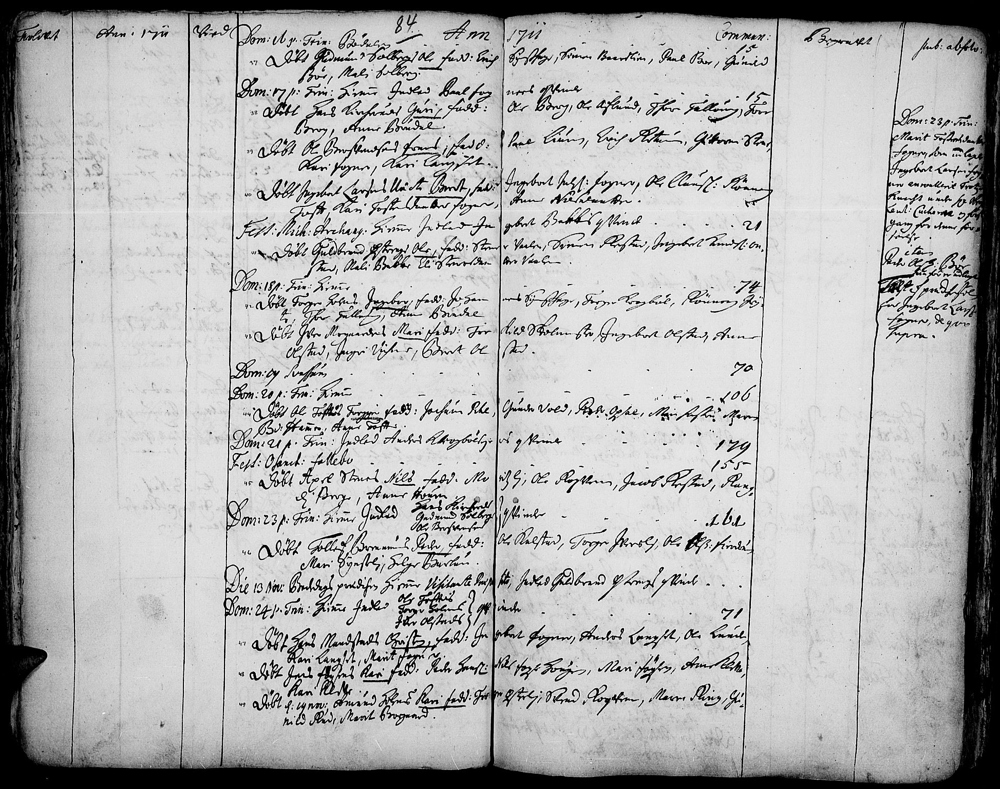 Gausdal prestekontor, SAH/PREST-090/H/Ha/Haa/L0001: Parish register (official) no. 1, 1693-1728, p. 84