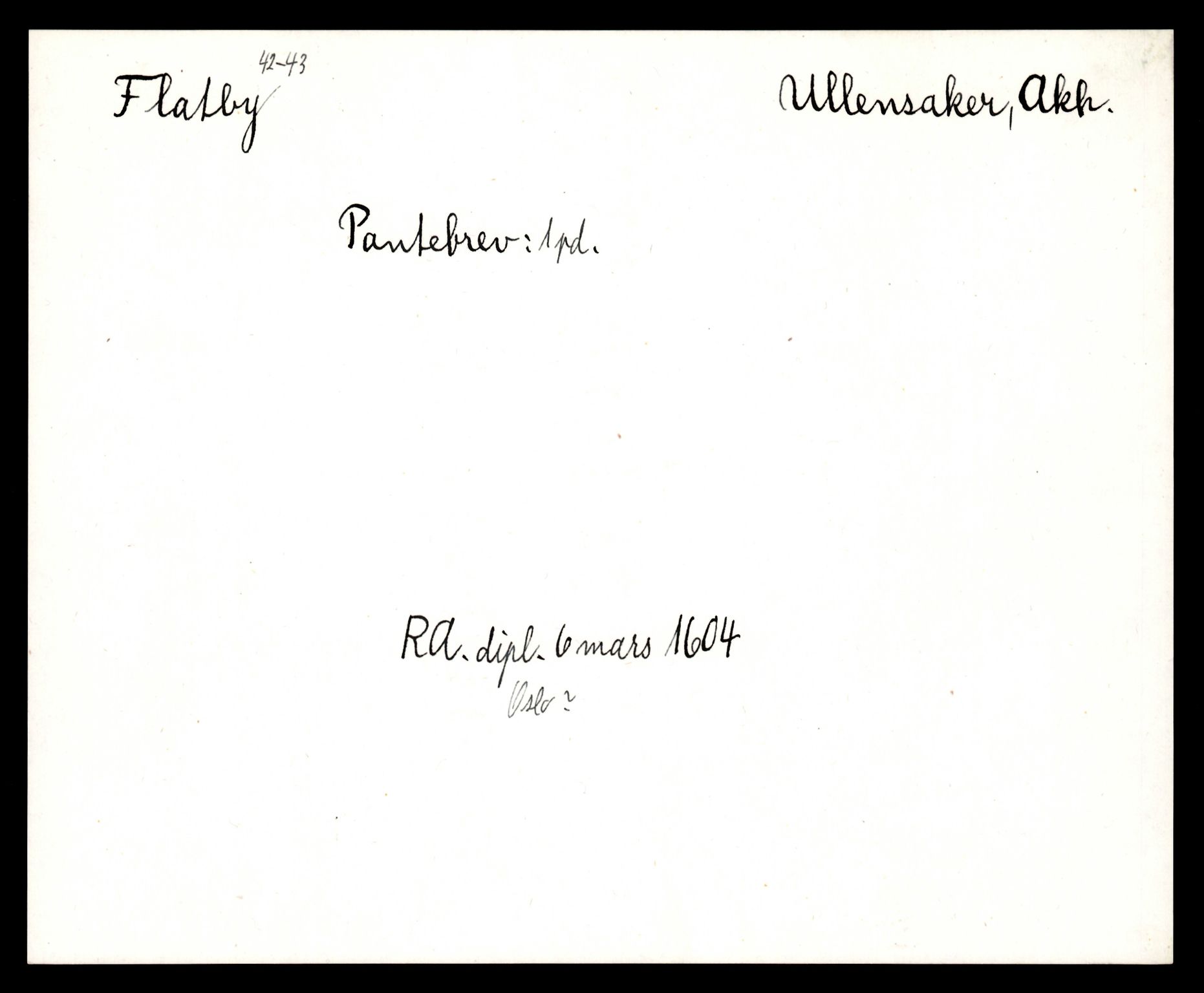 Riksarkivets diplomsamling, AV/RA-EA-5965/F35/F35e/L0006: Registreringssedler Akershus 2, 1400-1700, p. 583