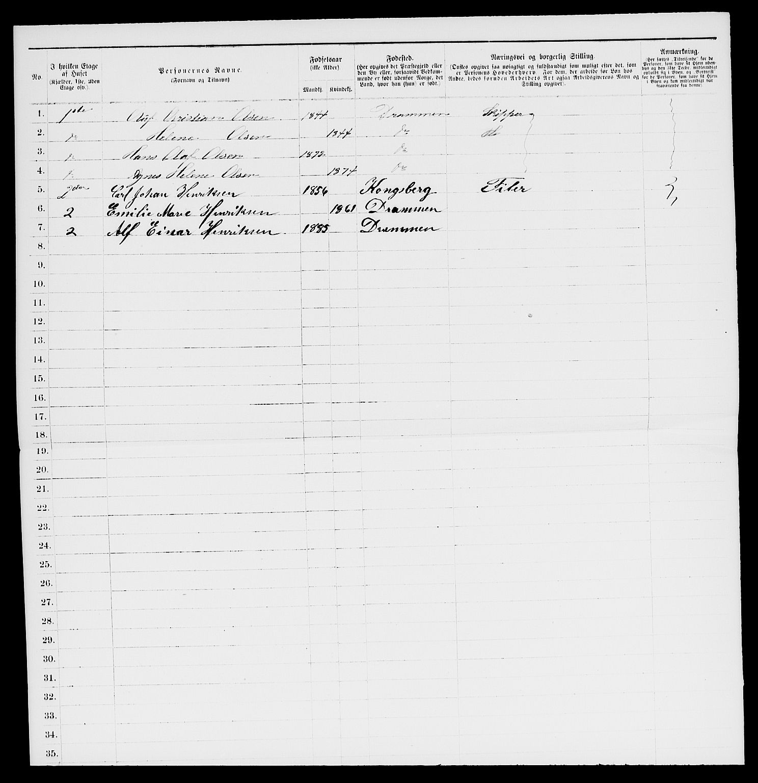 SAKO, 1885 census for 0602 Drammen, 1885, p. 159