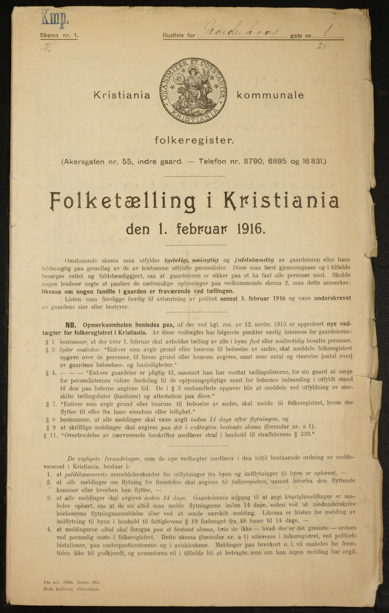 OBA, Municipal Census 1916 for Kristiania, 1916, p. 74181