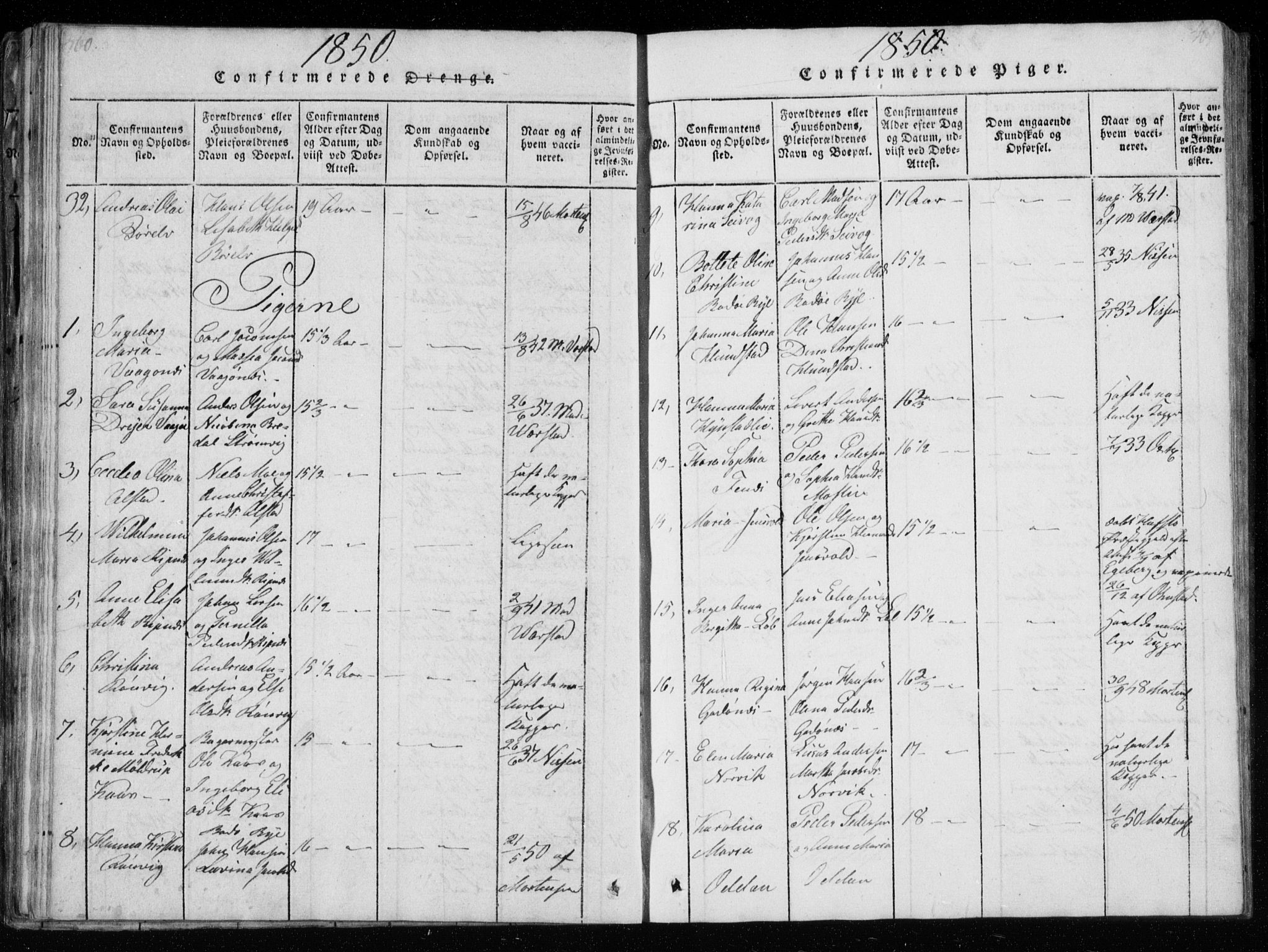 Ministerialprotokoller, klokkerbøker og fødselsregistre - Nordland, SAT/A-1459/801/L0026: Parish register (copy) no. 801C01, 1820-1855, p. 460-461