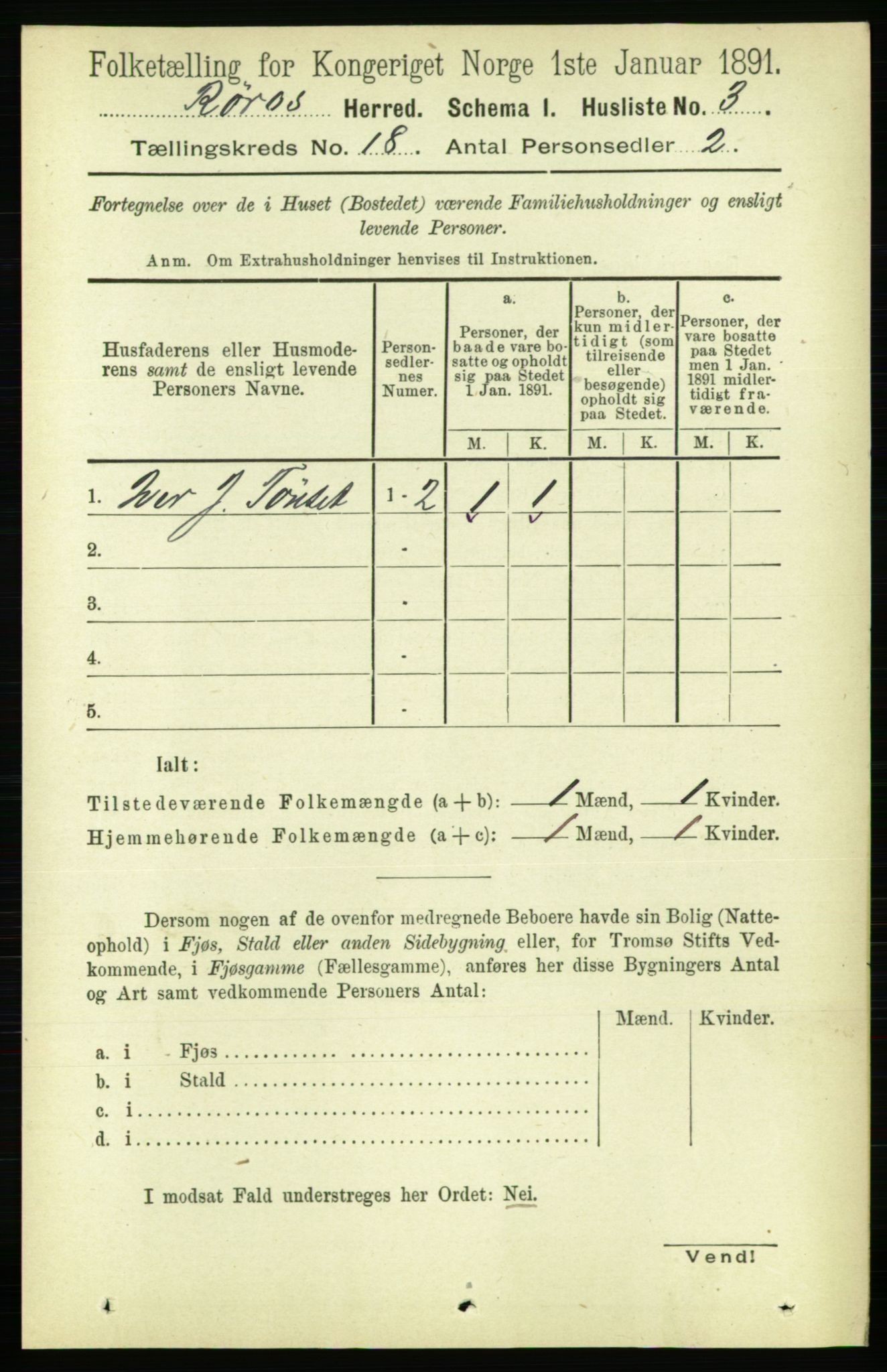 RA, 1891 census for 1640 Røros, 1891, p. 4803