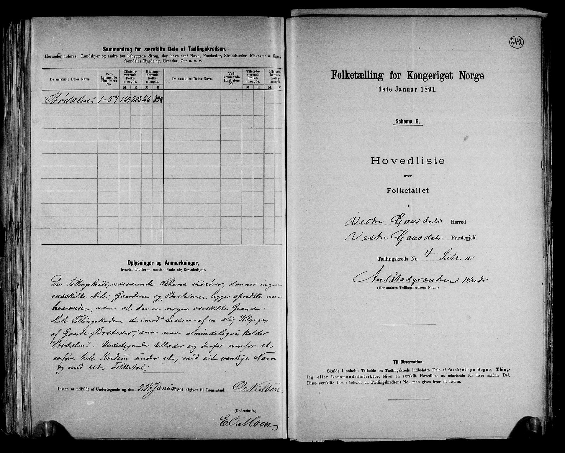 RA, 1891 census for 0523 Vestre Gausdal, 1891, p. 14