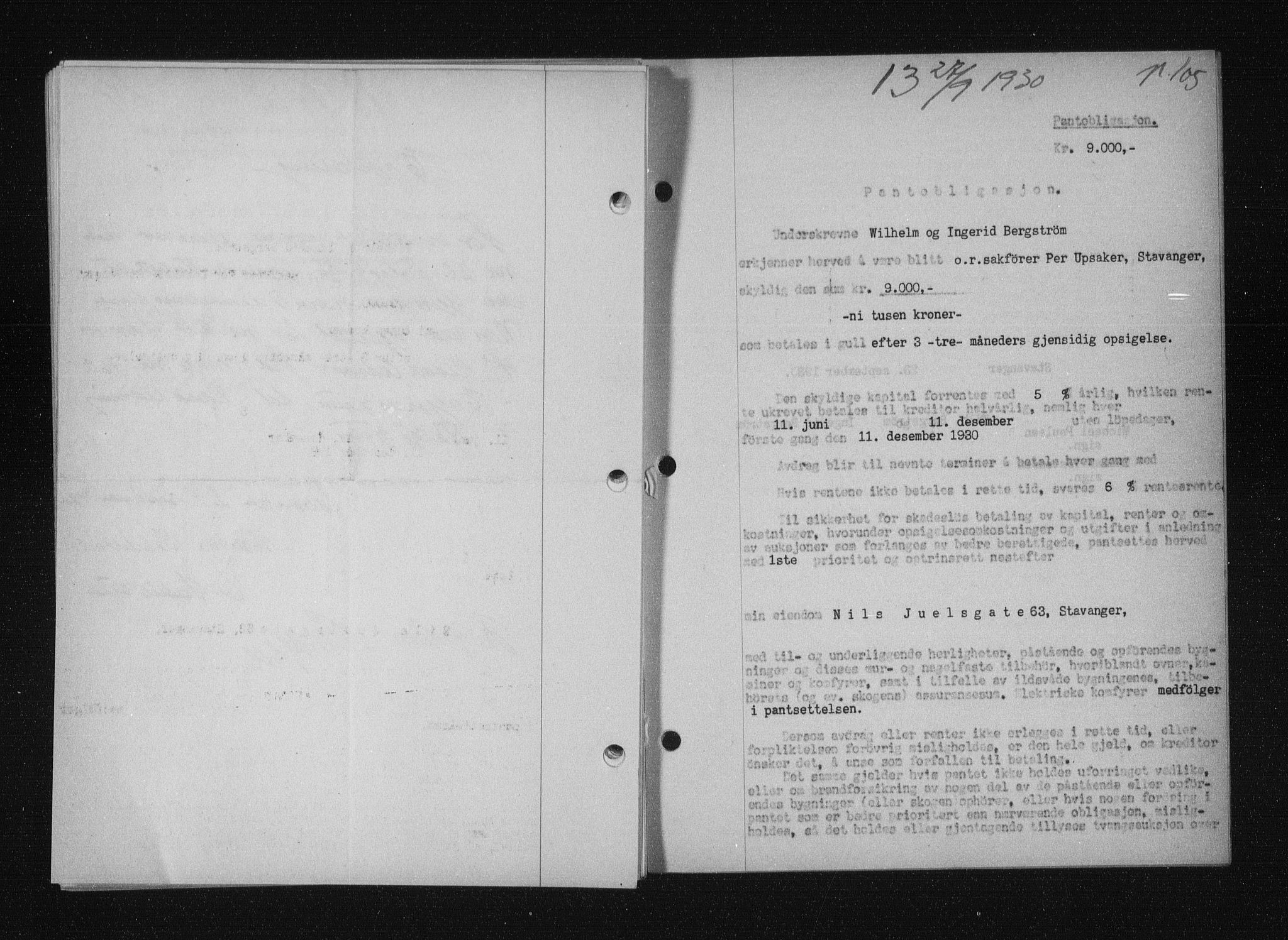 Stavanger byfogd, AV/SAST-A-101408/001/4/41/410/410BB/L0058: Mortgage book no. 48, 1930-1931, Deed date: 27.09.1930