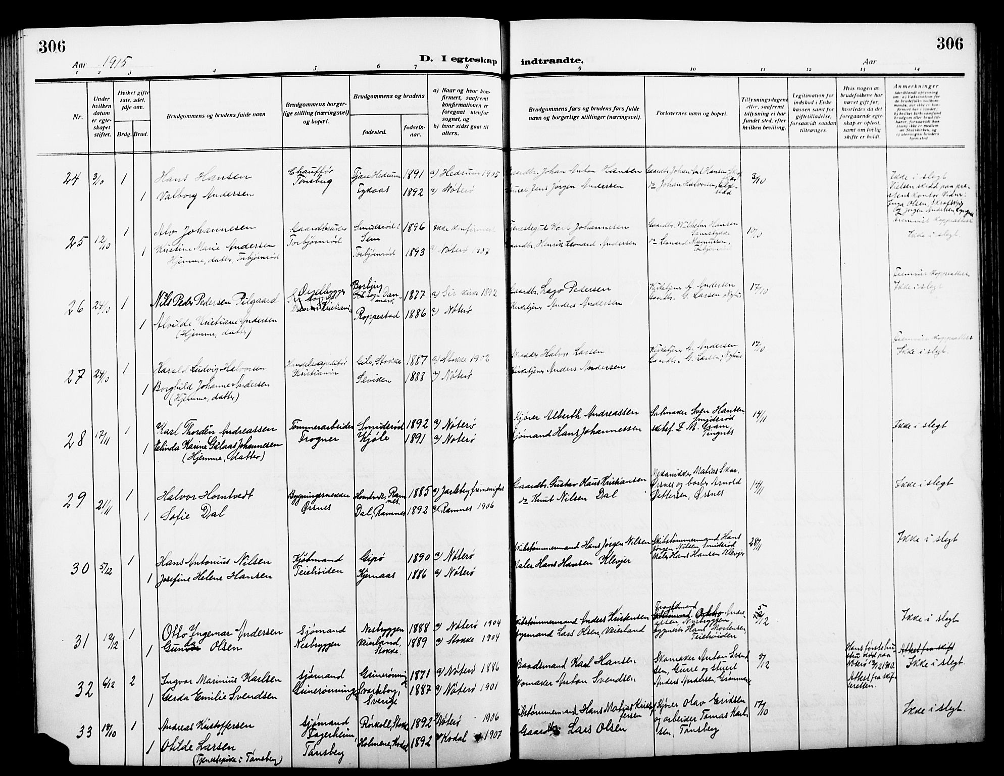 Nøtterøy kirkebøker, AV/SAKO-A-354/G/Ga/L0005: Parish register (copy) no. I 5, 1910-1924, p. 306