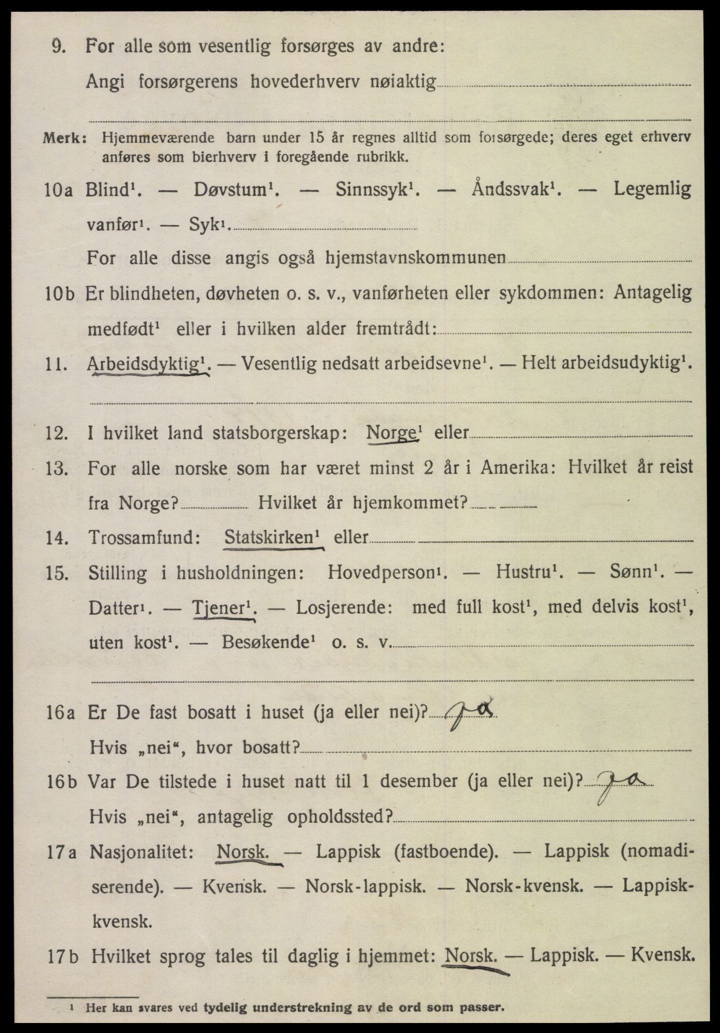 SAT, 1920 census for Snåsa, 1920, p. 2569