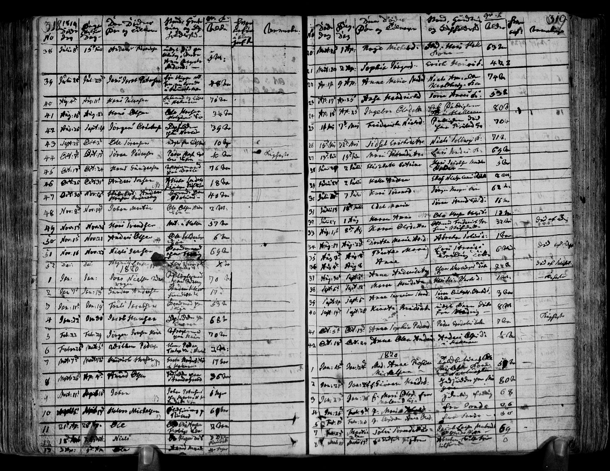 Brunlanes kirkebøker, SAKO/A-342/F/Fa/L0002: Parish register (official) no. I 2, 1802-1834, p. 318-319