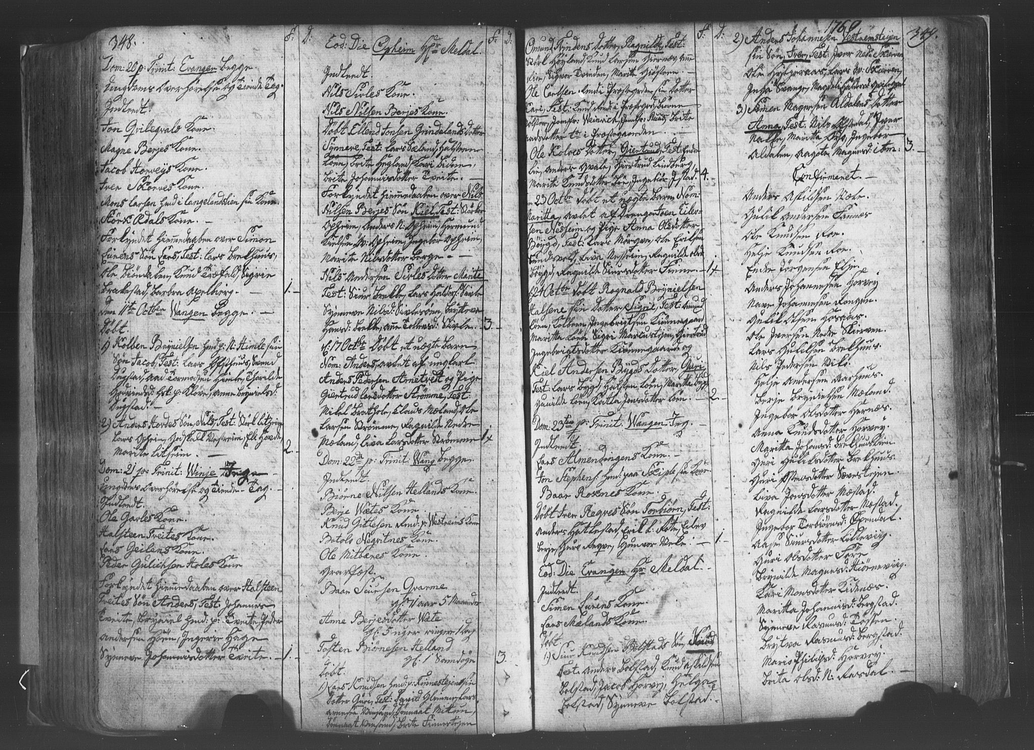 Voss sokneprestembete, AV/SAB-A-79001/H/Haa: Parish register (official) no. A 8, 1752-1780, p. 348-349